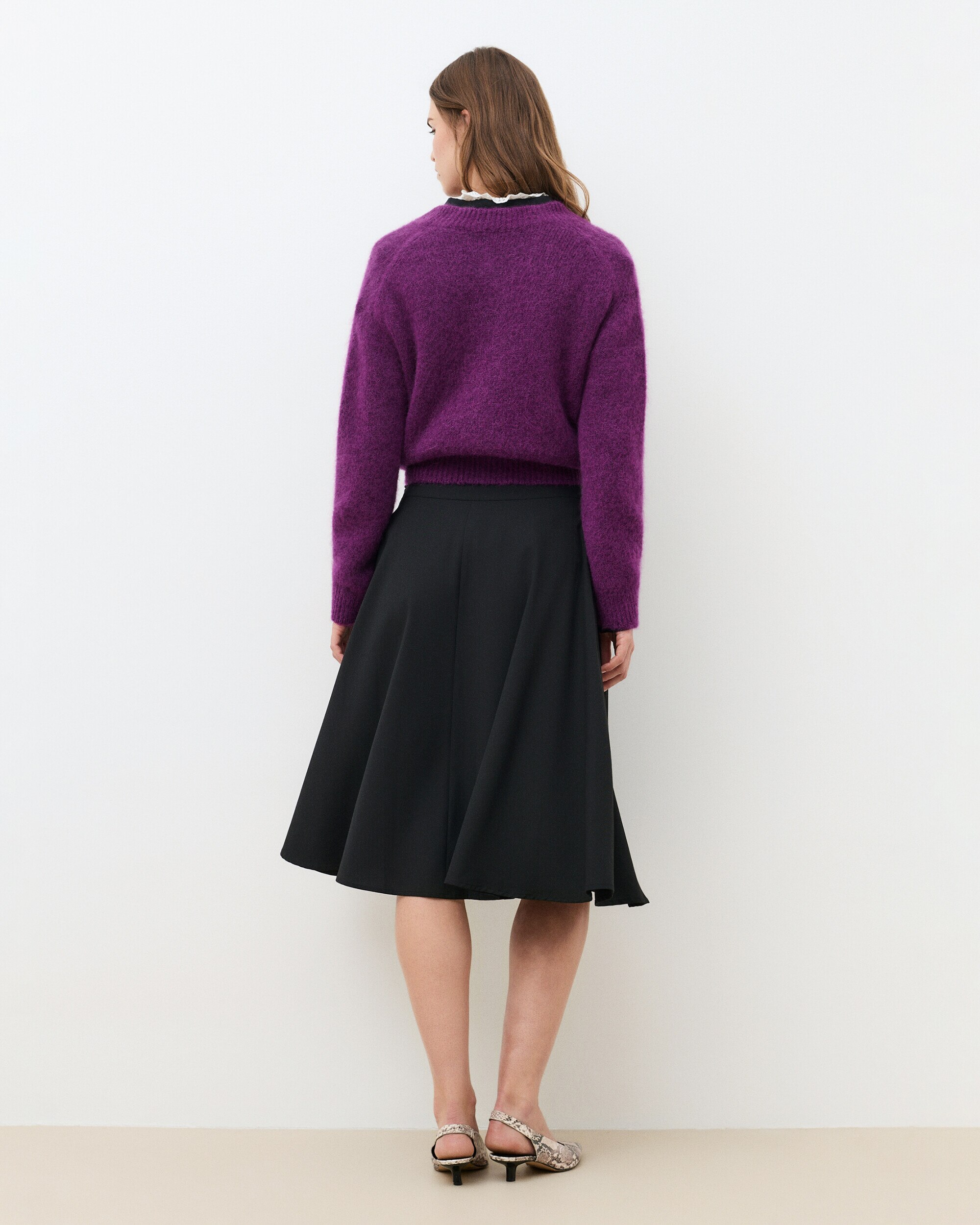 Falda midi de tiro alto - Caroll - Negro Negro-2
