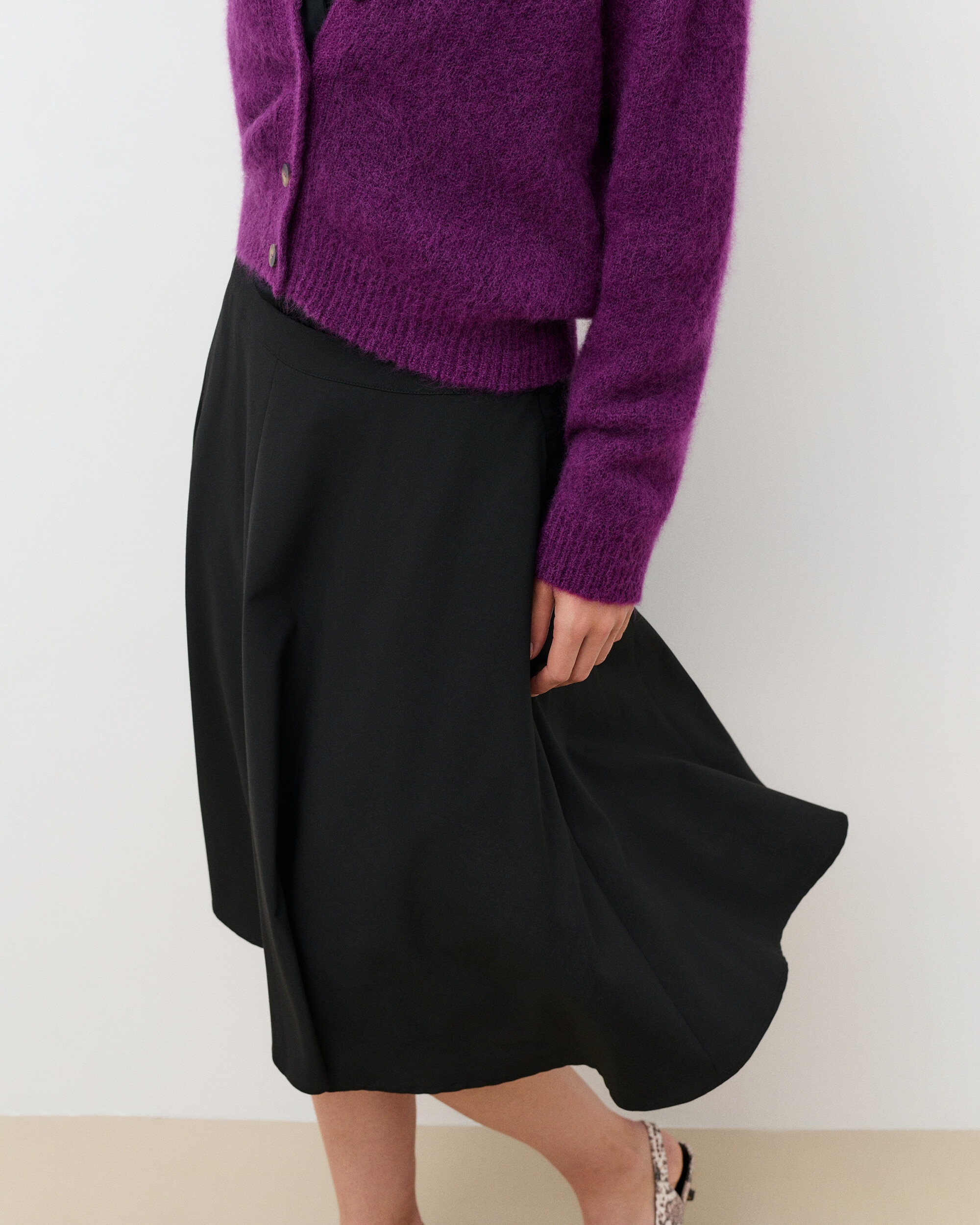 Falda midi de tiro alto - Caroll - Negro Negro-3