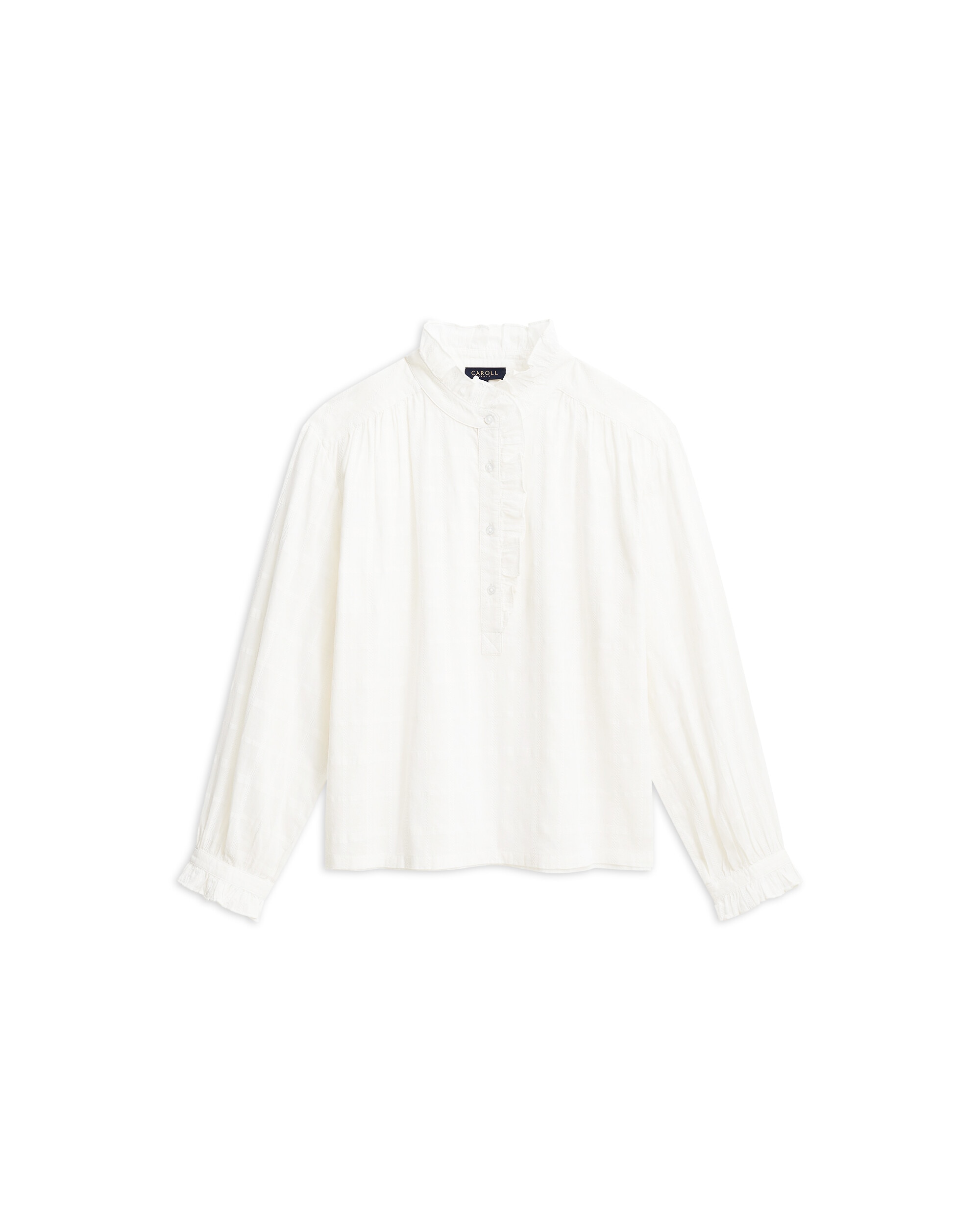 Blusa de mujer con cuello mao - Caroll - Crudo Crudo-4