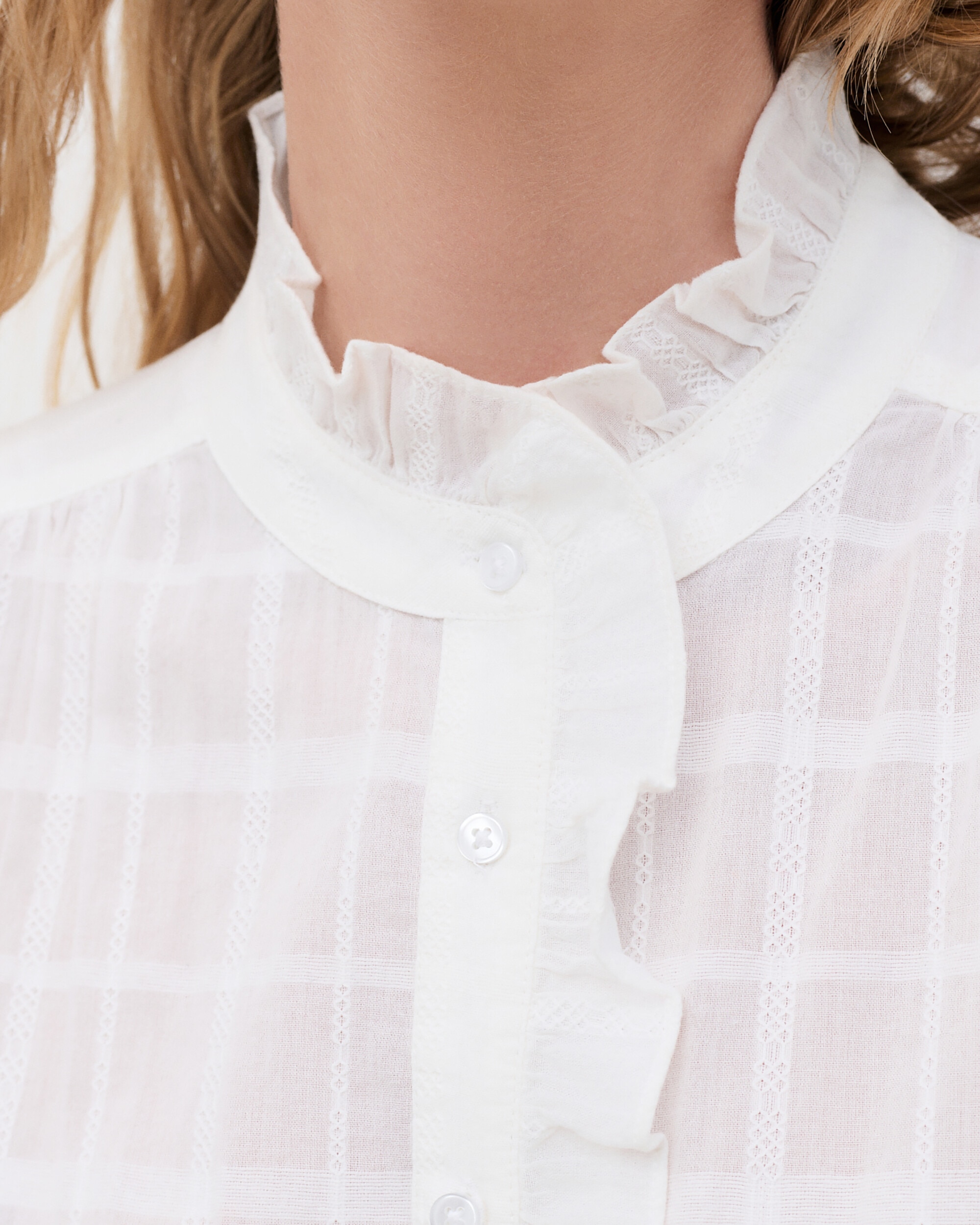 Blusa de mujer con cuello mao - Caroll - Crudo Crudo-3