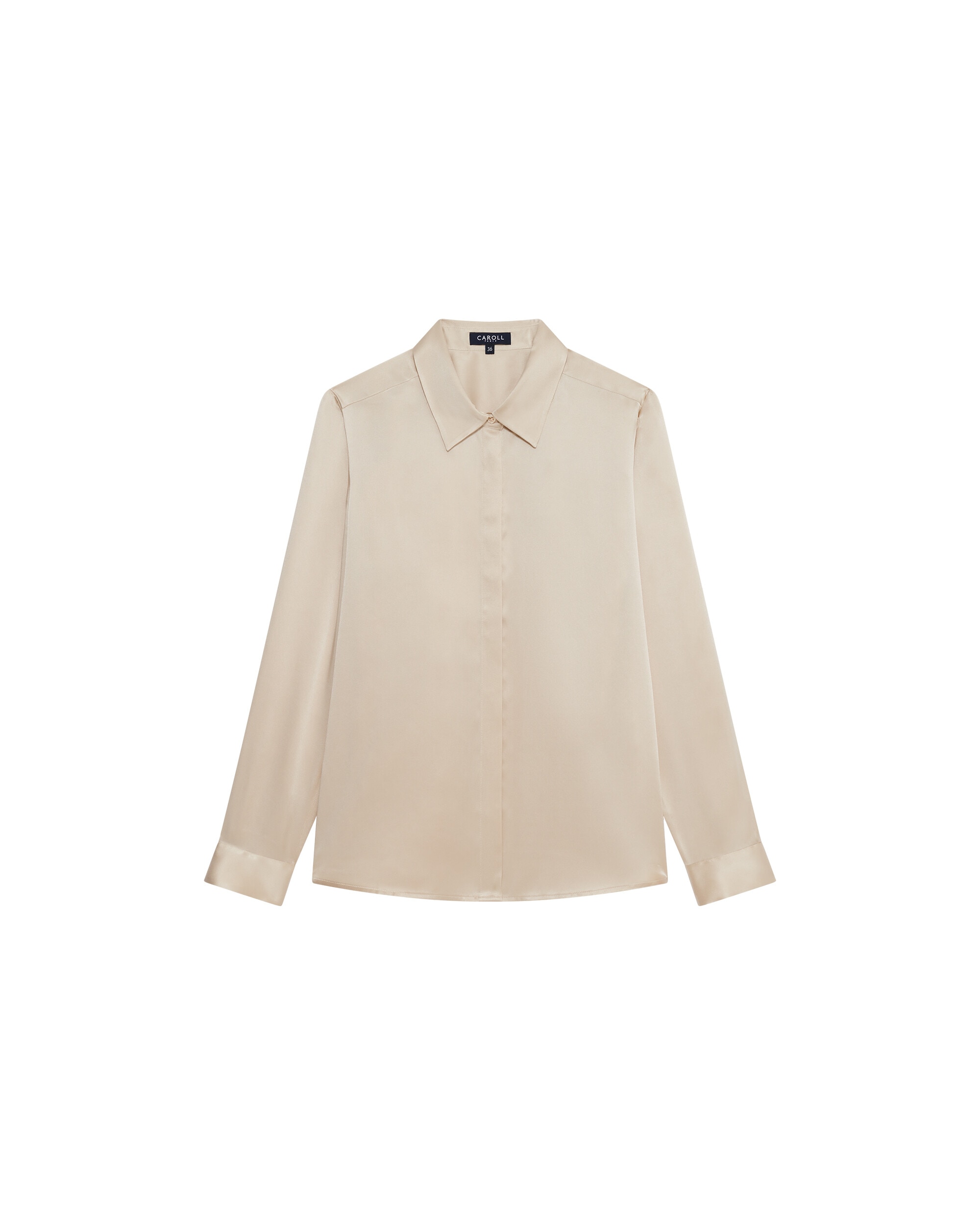 Camisa de mujer 100% seda con botones solapados - Caroll - Arena Arena-4