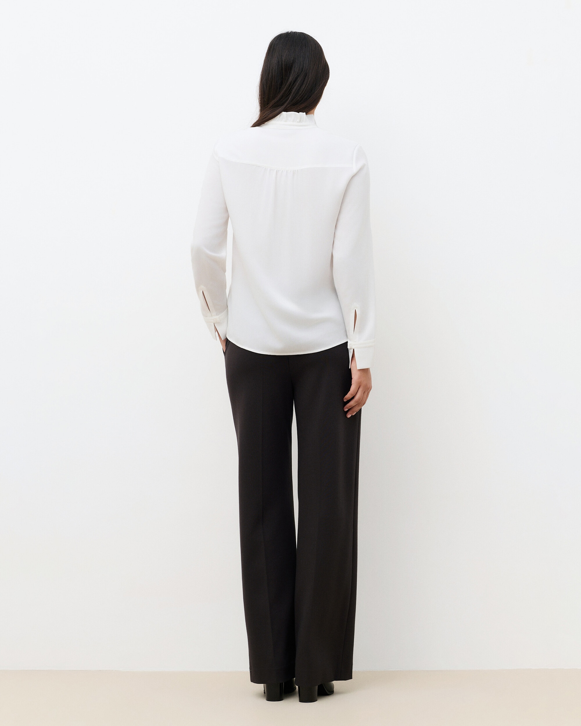 Blusa de mujer con cuello mao - Caroll - Blanco Blanco-2