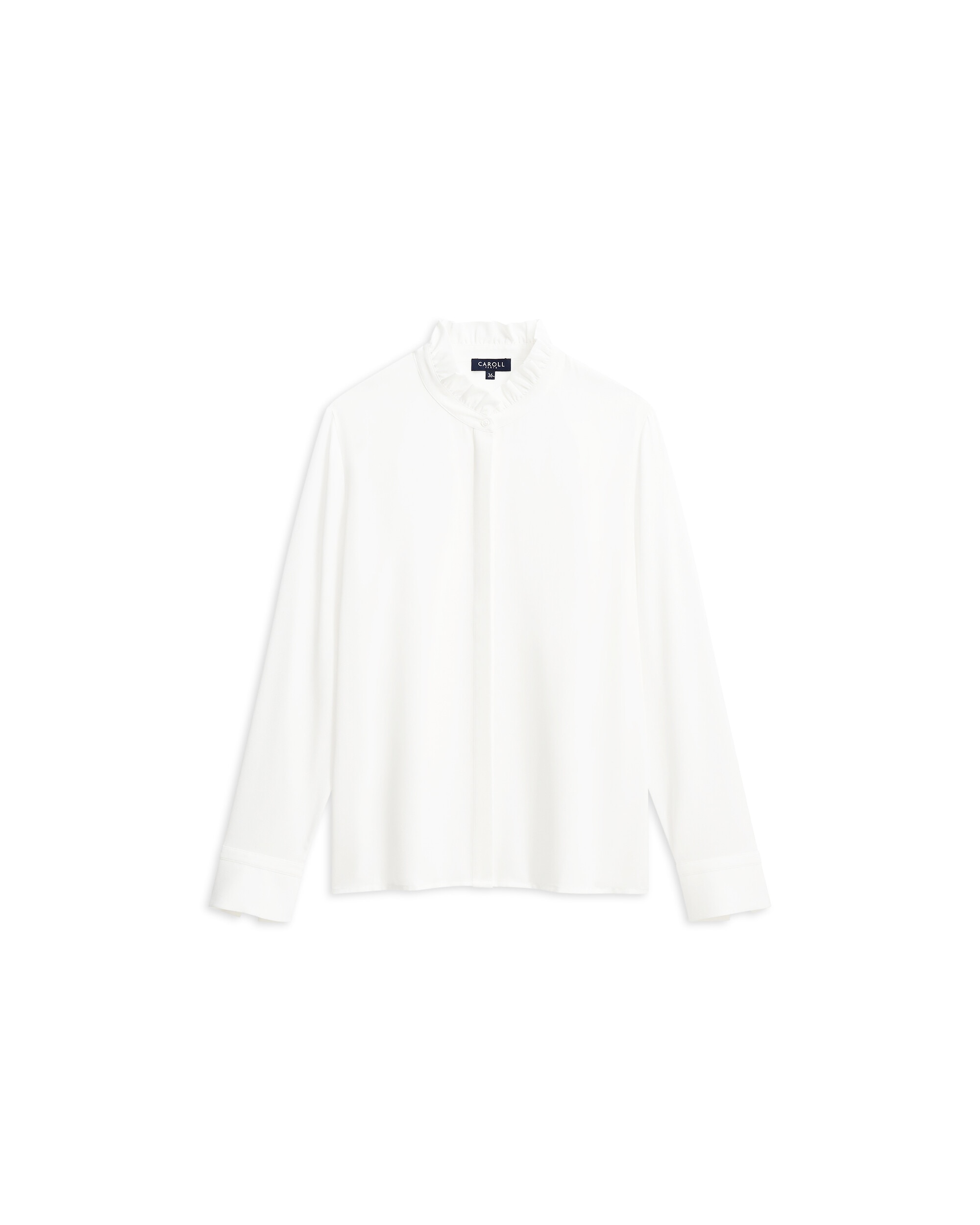 Blusa de mujer con cuello mao - Caroll - Blanco Blanco-4