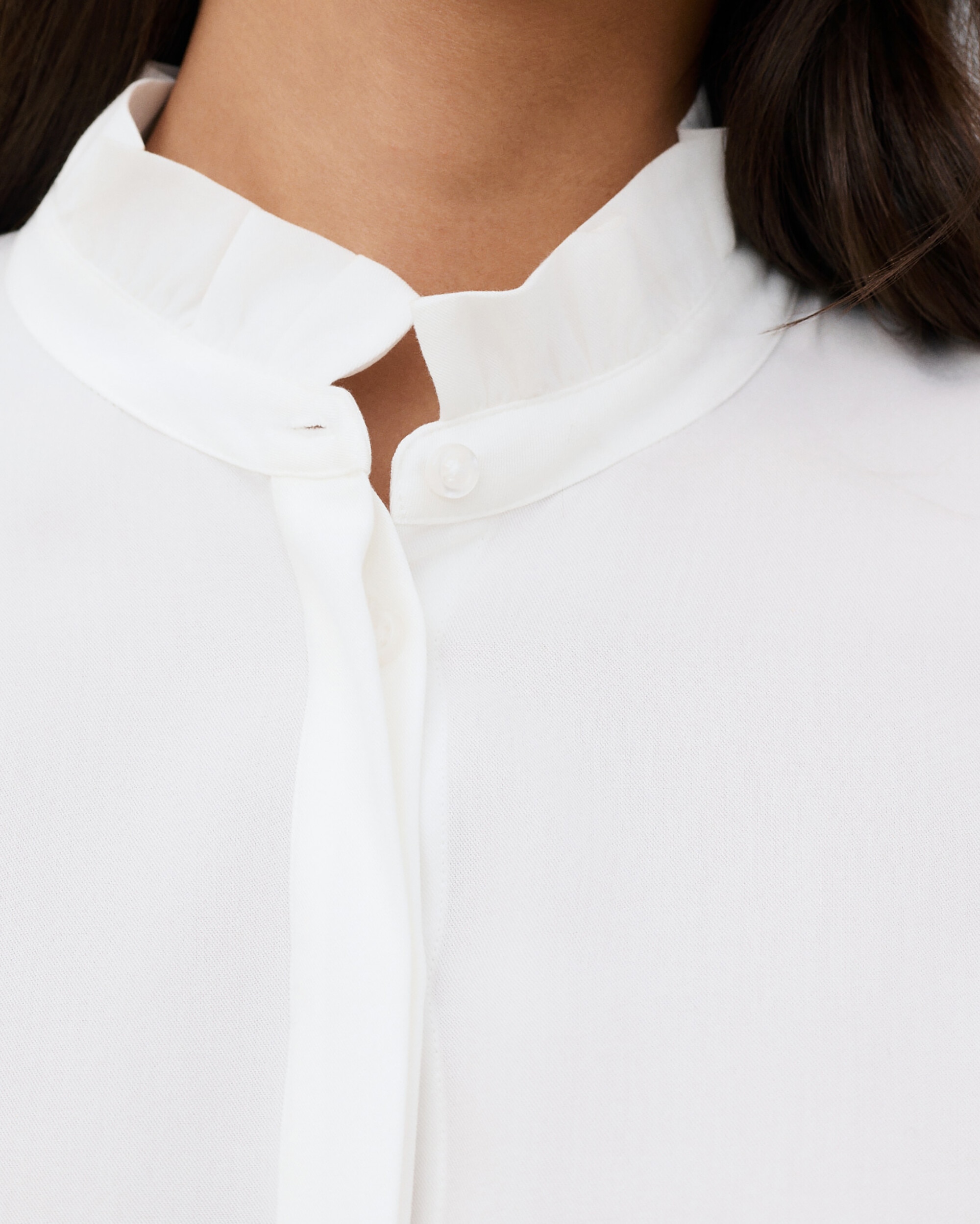 Blusa de mujer con cuello mao - Caroll - Blanco Blanco-3