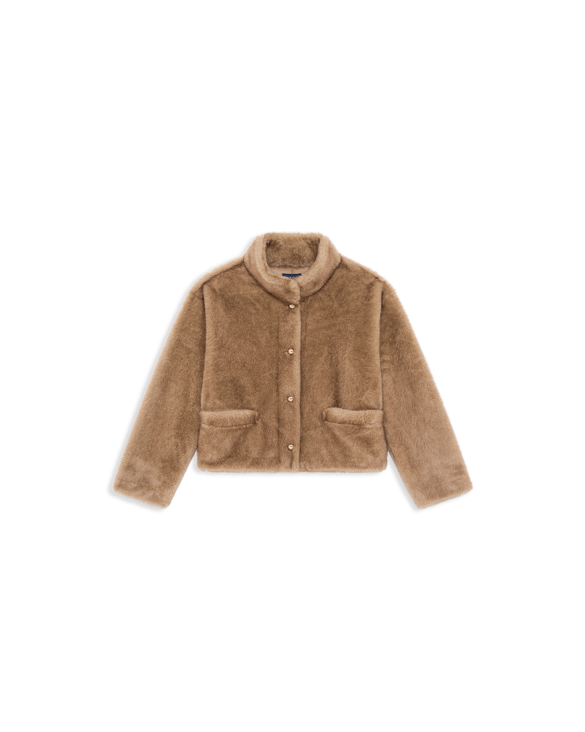 Chaqueta de mujer corte crop - Caroll - Marrón claro Marrón claro-3