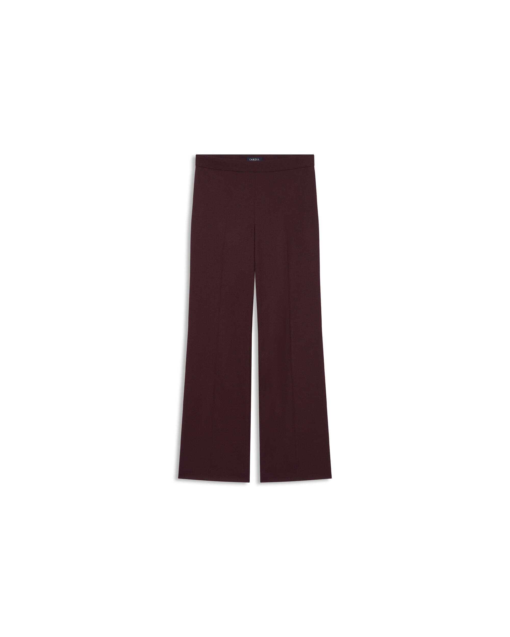 Pantalones anchos de mujer de tiro alto con pinzas - Caroll - Burdeos Burdeos-4