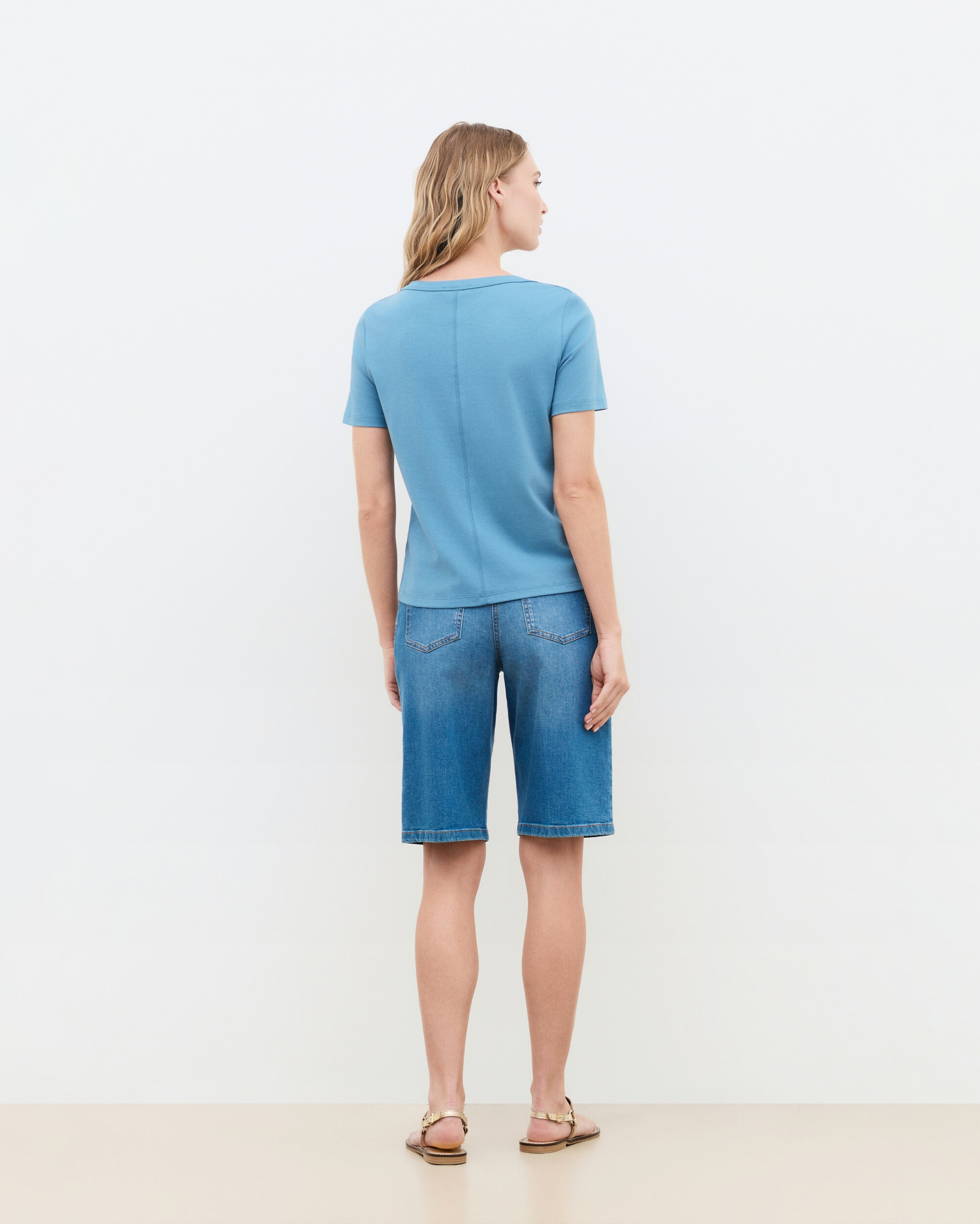Camiseta de mujer con detalles de botones - Caroll - Azul Azul-2
