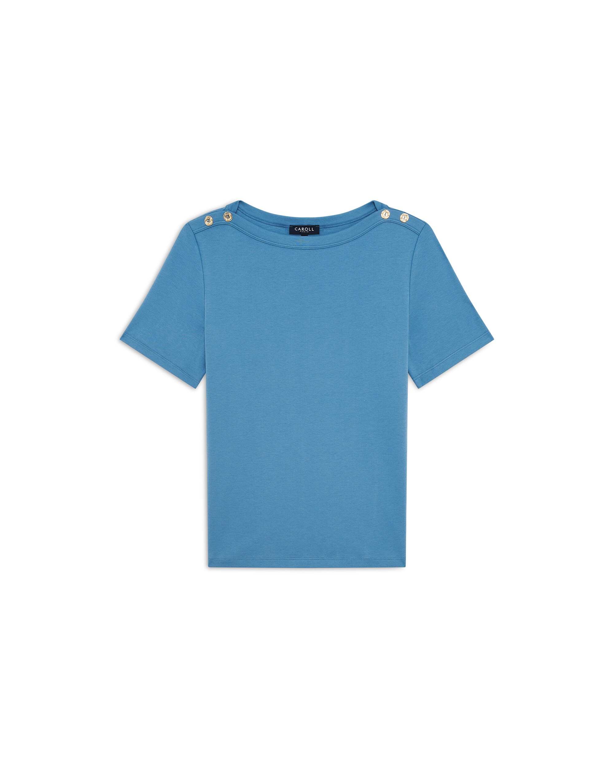 Camiseta de mujer con detalles de botones - Caroll - Azul Azul-4