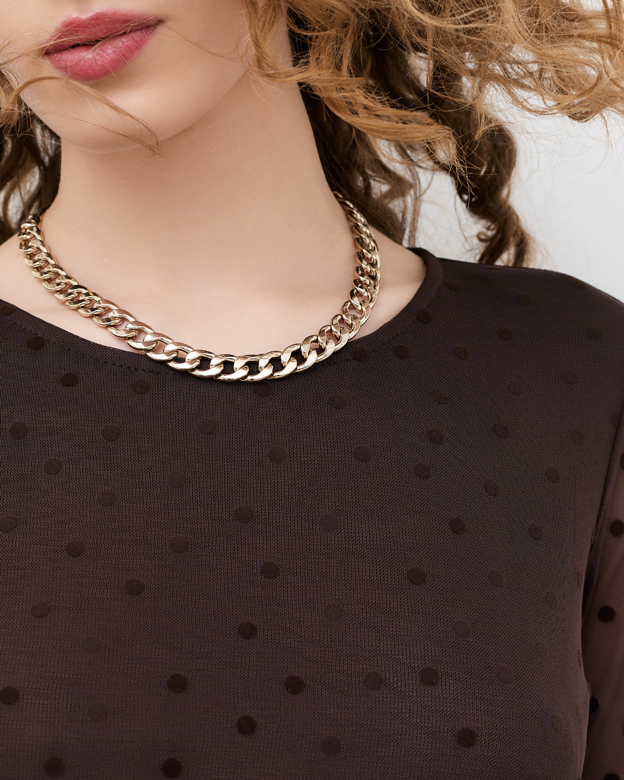 Camiseta de mujer con estampado de lunares - Caroll - Marrón oscuro Marrón oscuro-3