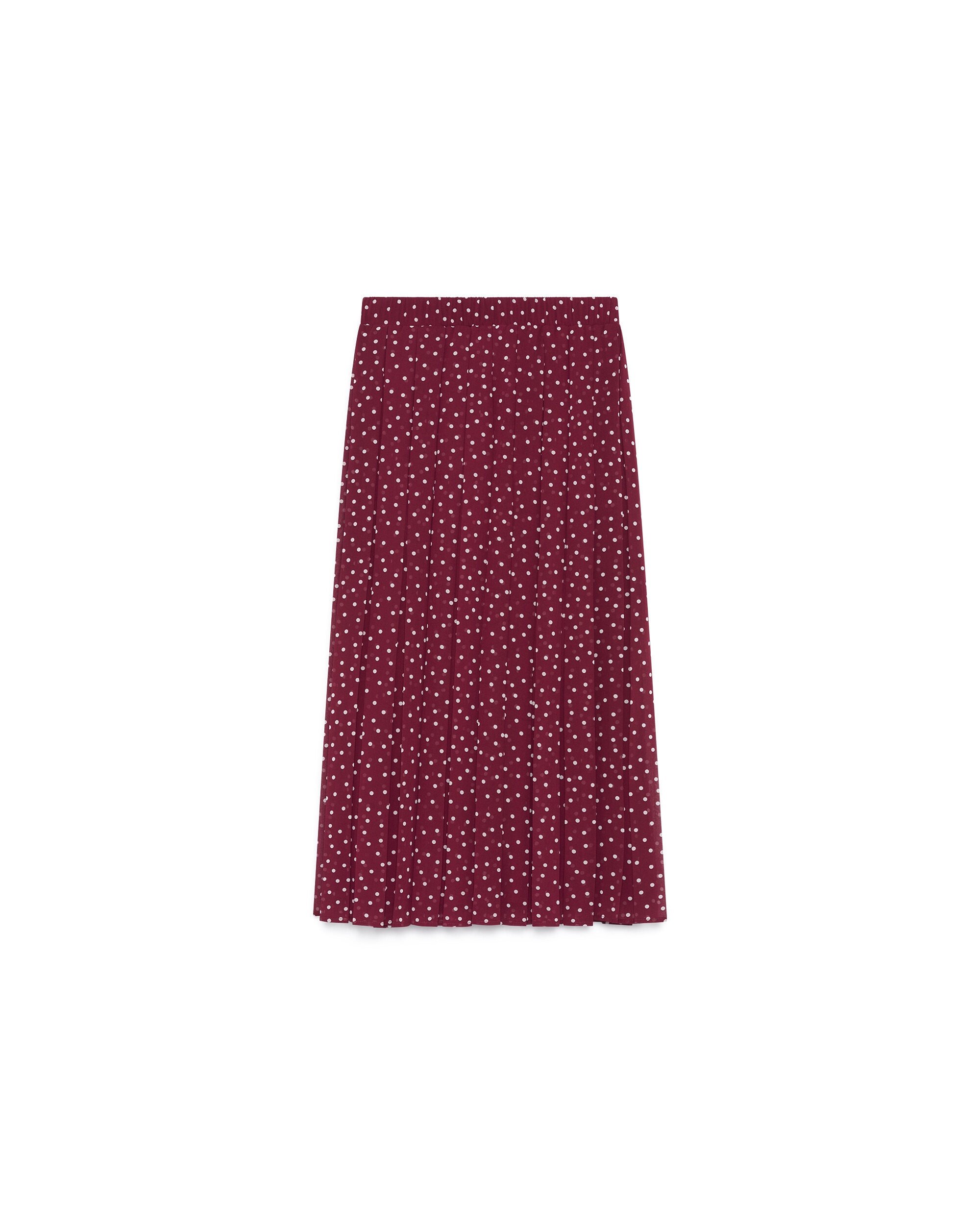 Falda larga con estampado de lunares - Caroll - Burdeos Burdeos-4