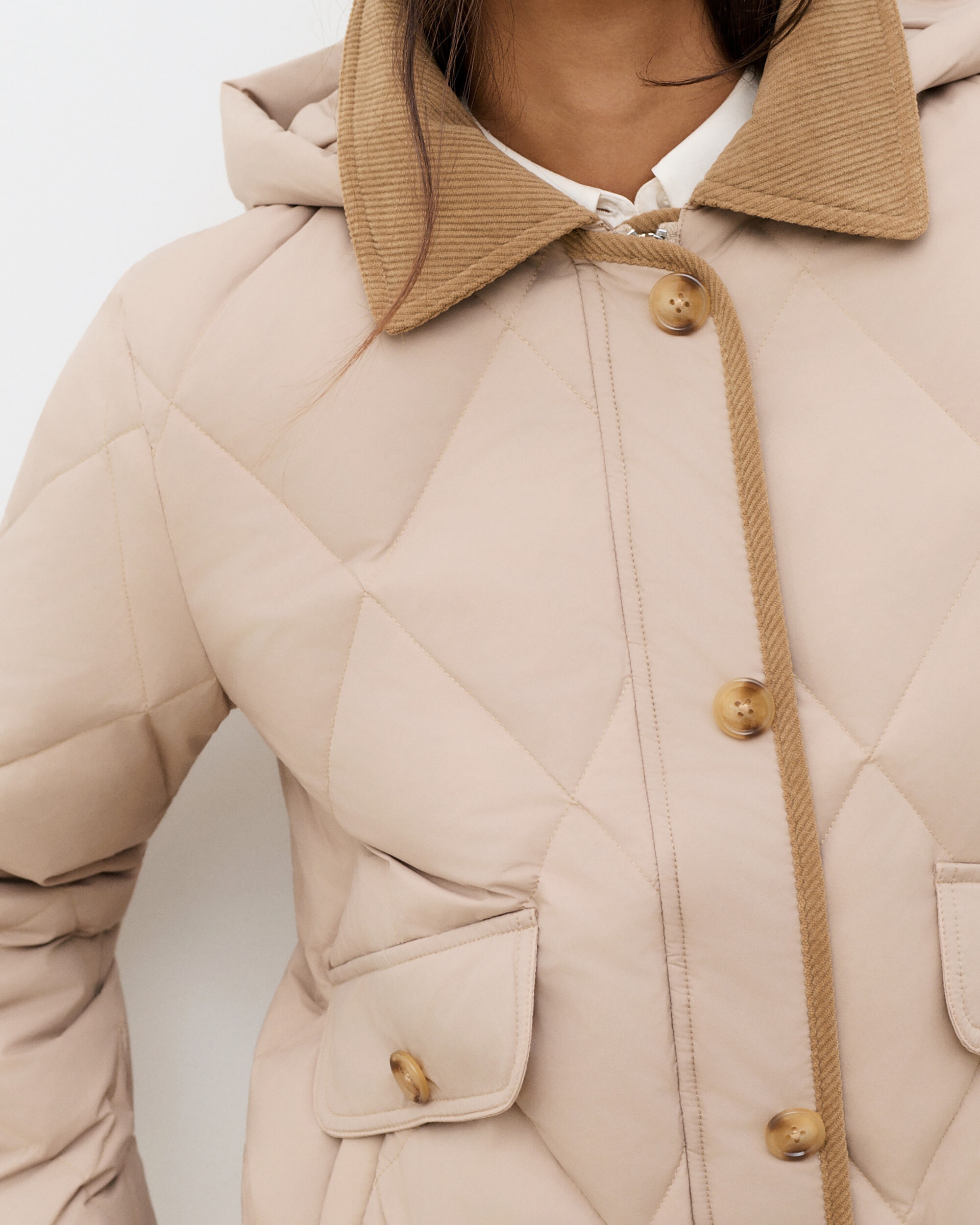 Plumífero de mujer con capucha - Caroll - Beige Beige-3