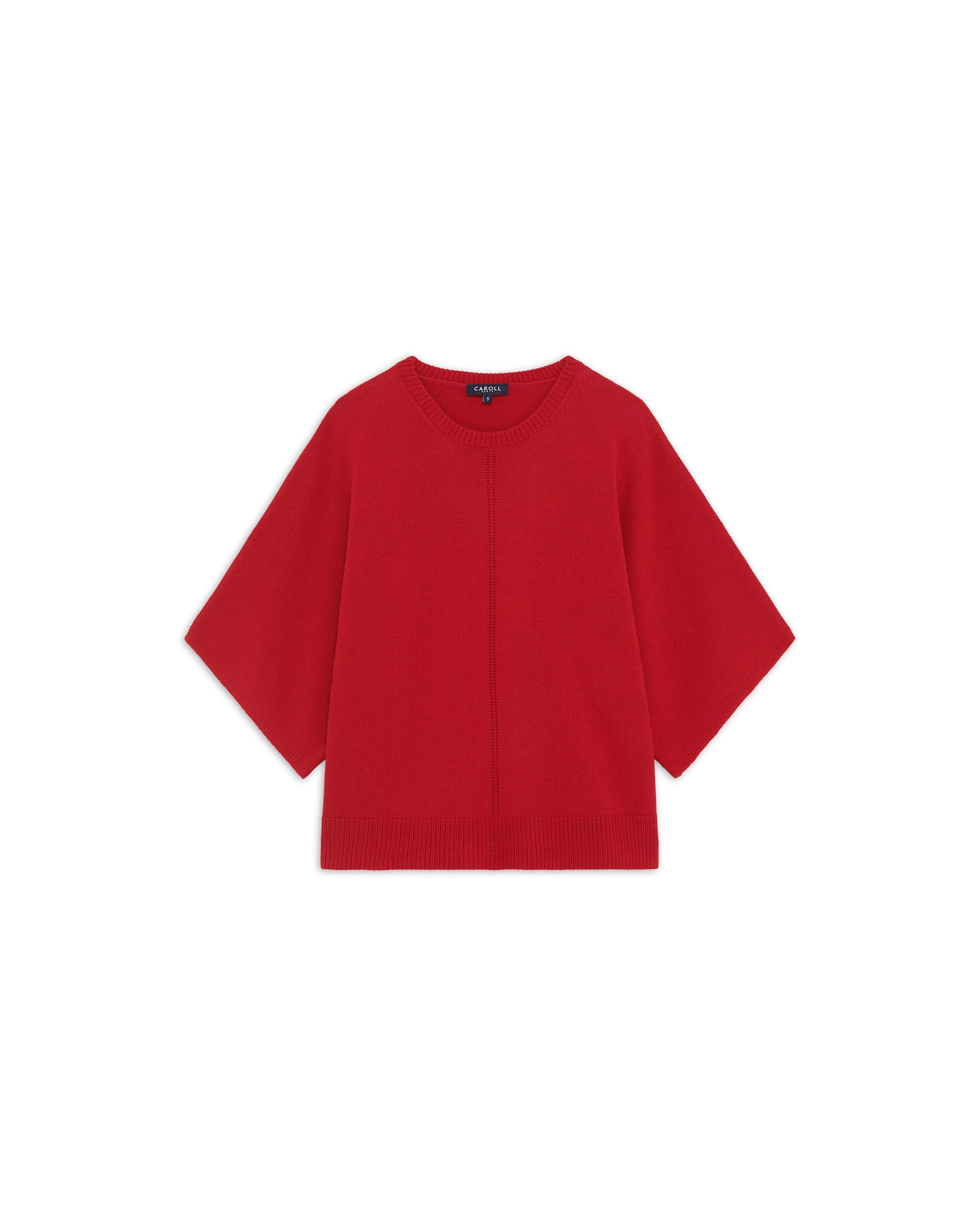 Jersey de mujer con manga francesa en lana - Caroll - Rojo Rojo-4
