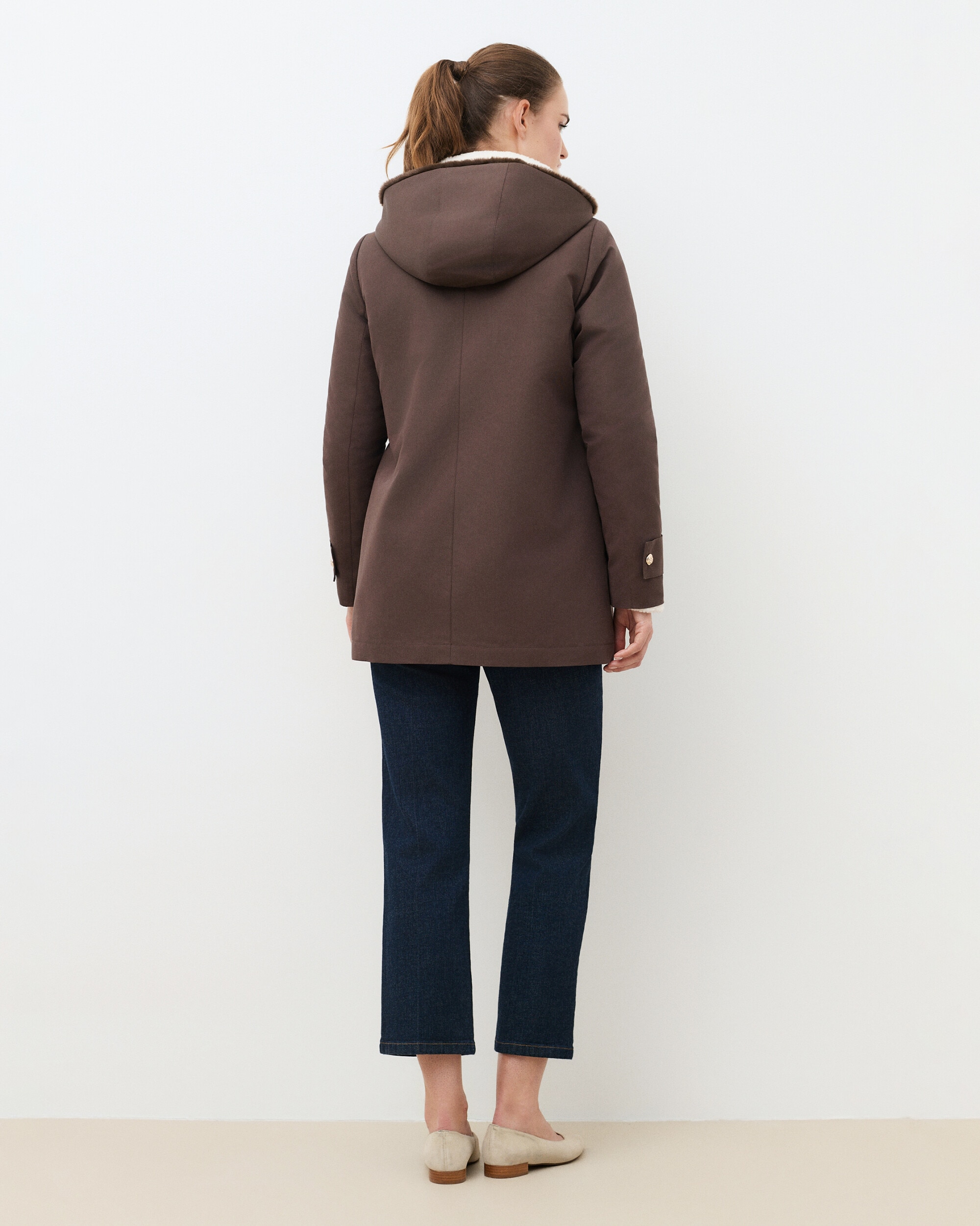 Parka de mujer con capucha - Caroll - Marrón oscuro Marrón oscuro-2