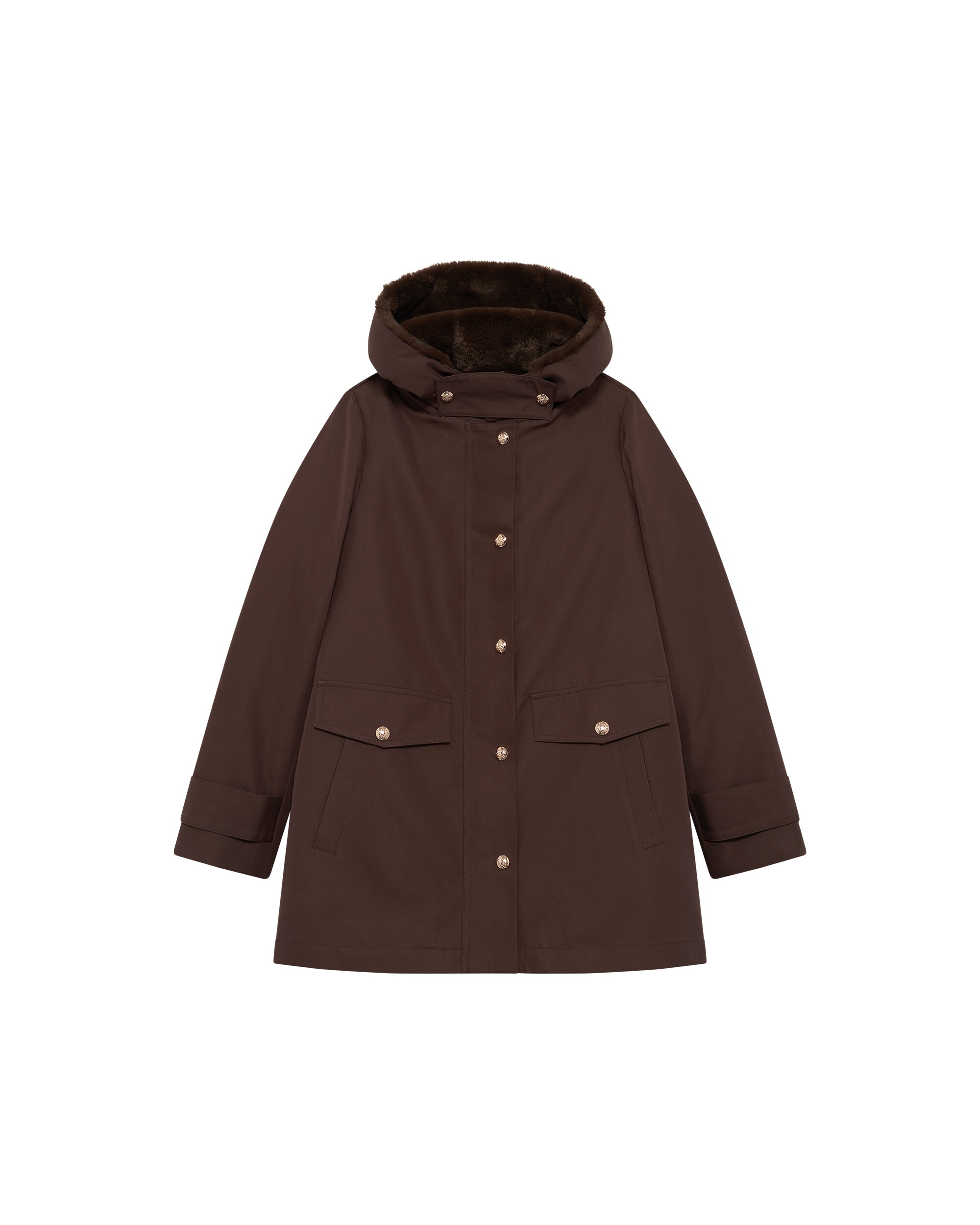 Parka de mujer con capucha - Caroll - Marrón oscuro Marrón oscuro-4