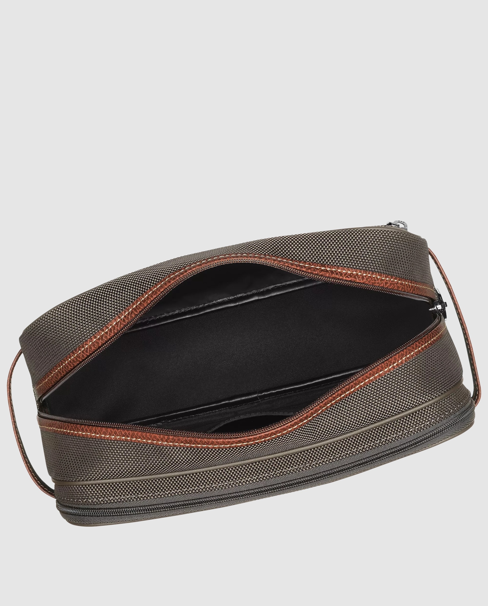 Neceser de mujer Boxford estampado liso con cremallera - Longchamp - Marrón Marrón-4