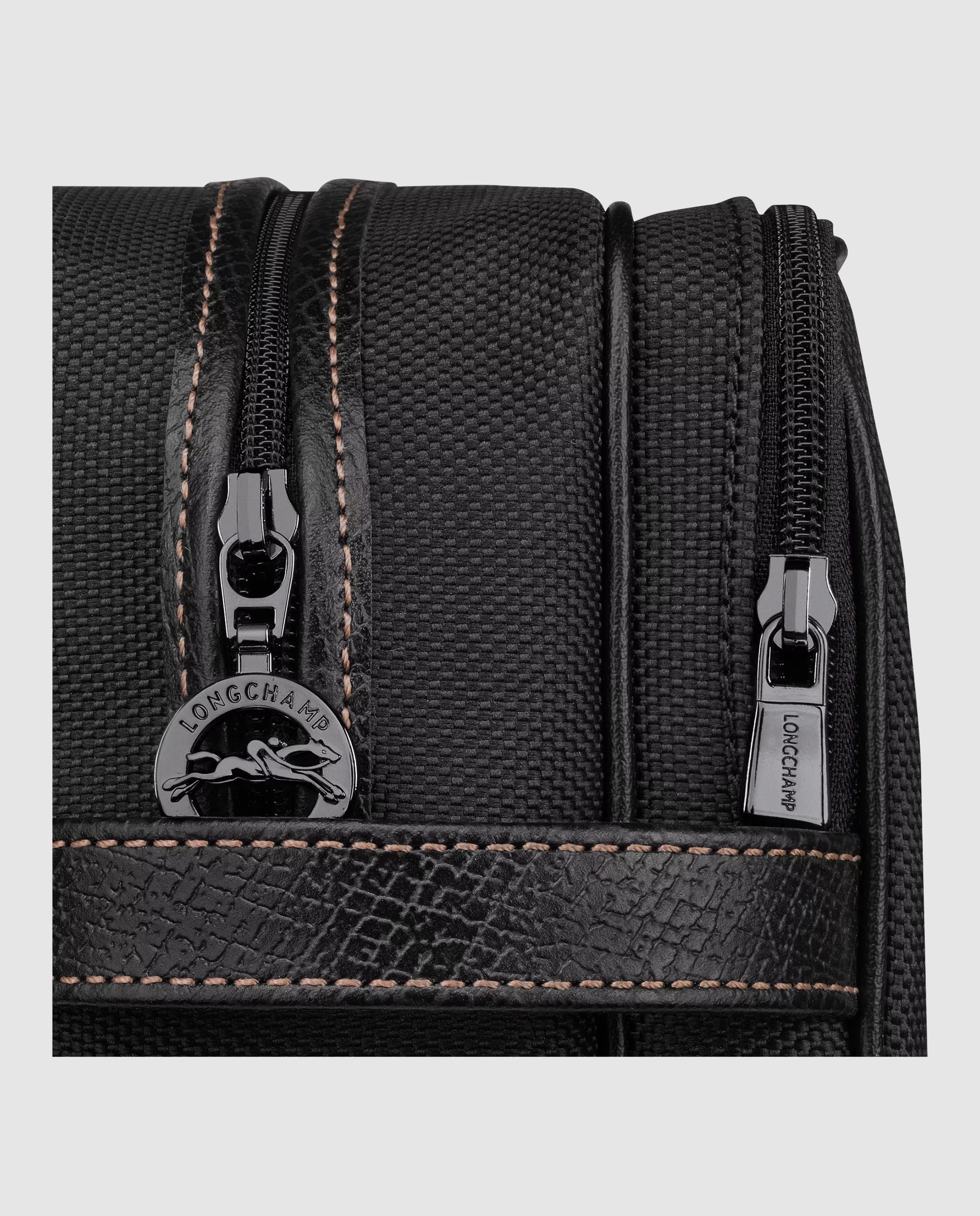 Neceser de mujer Boxford estampado liso con cremallera - Longchamp - Negro Negro-4