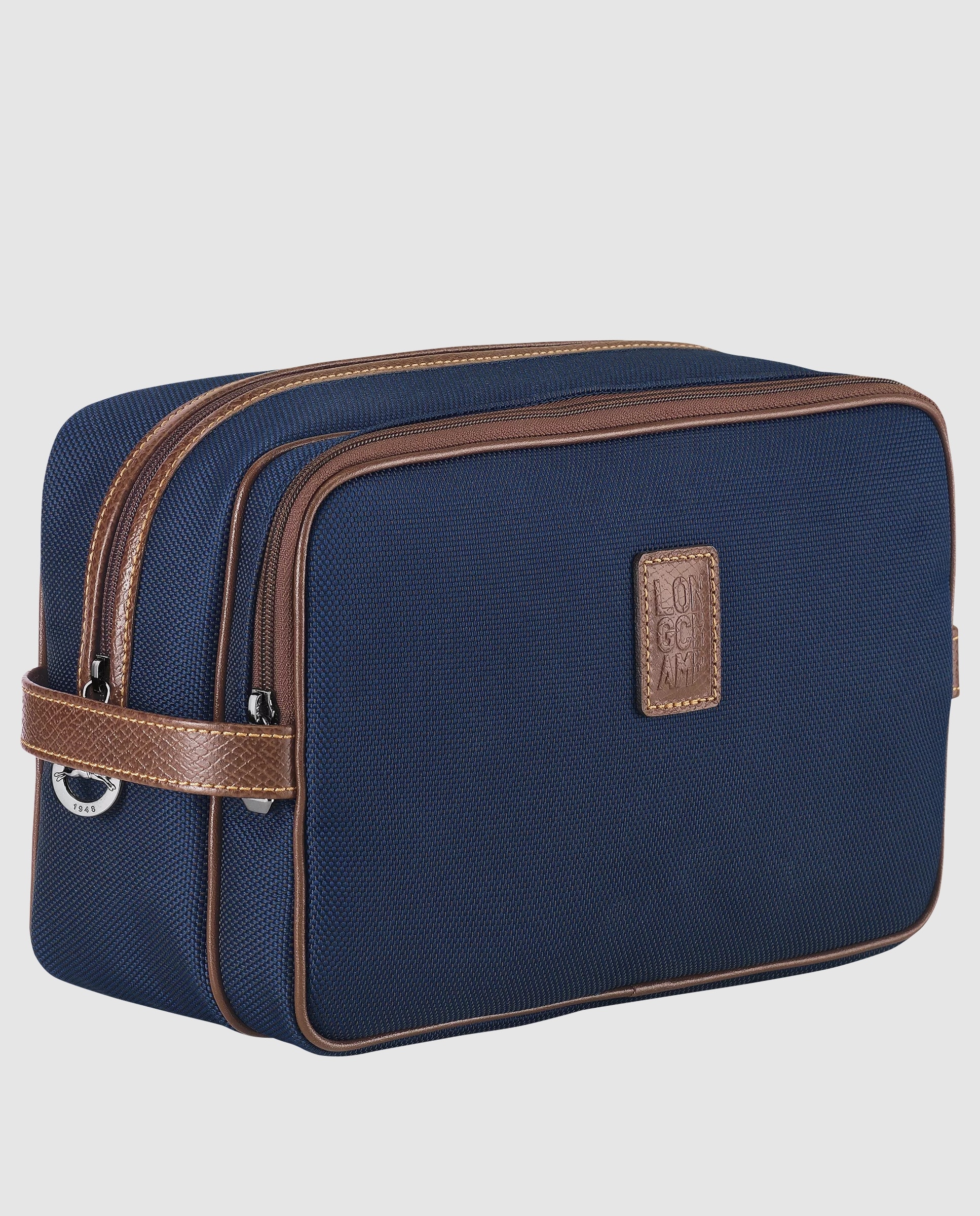 Neceser de mujer Boxford estampado liso con cremallera - Longchamp - Azul marino Azul marino-5