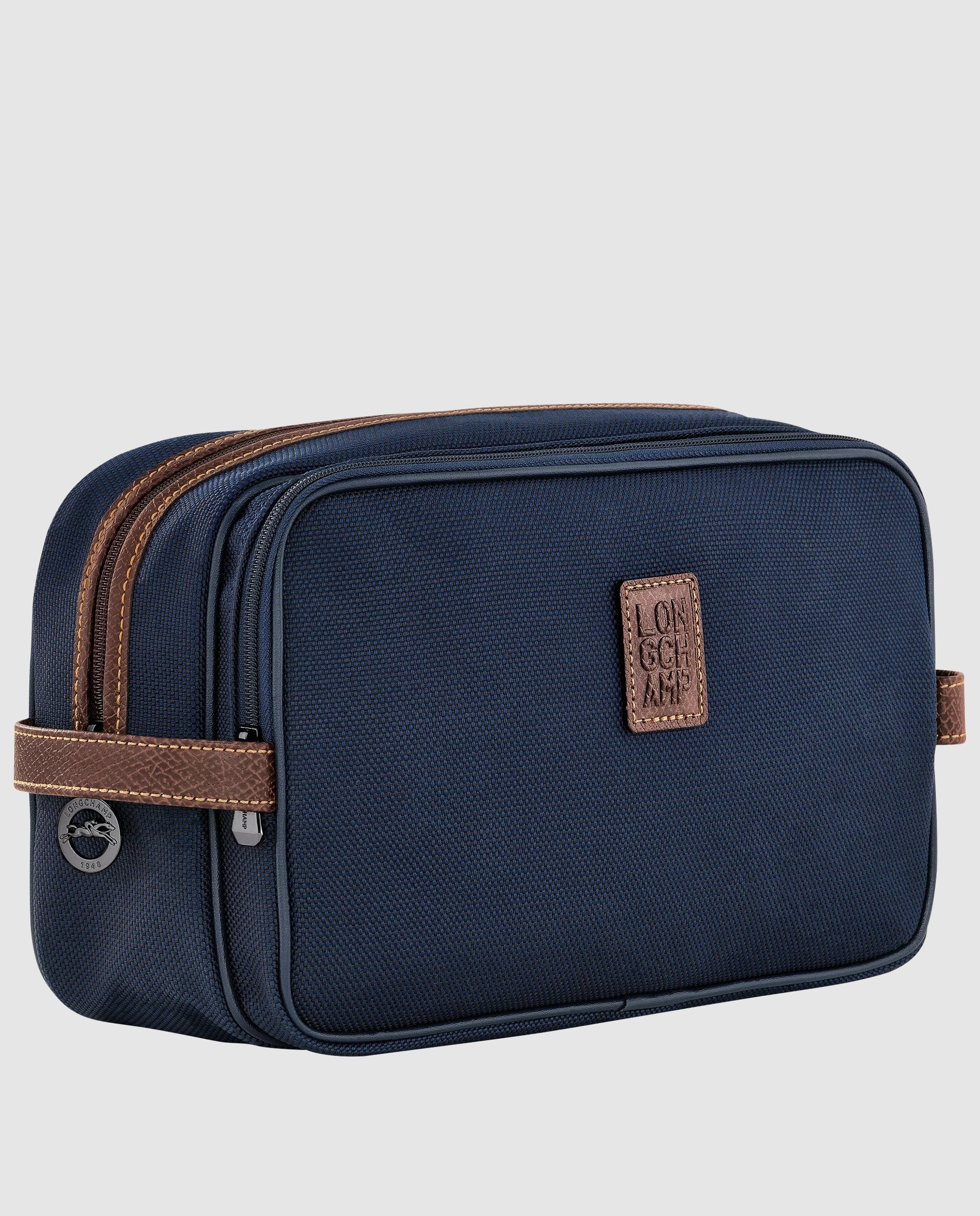 Neceser de mujer Boxford estampado liso con cremallera - Longchamp - Azul marino Azul marino-4