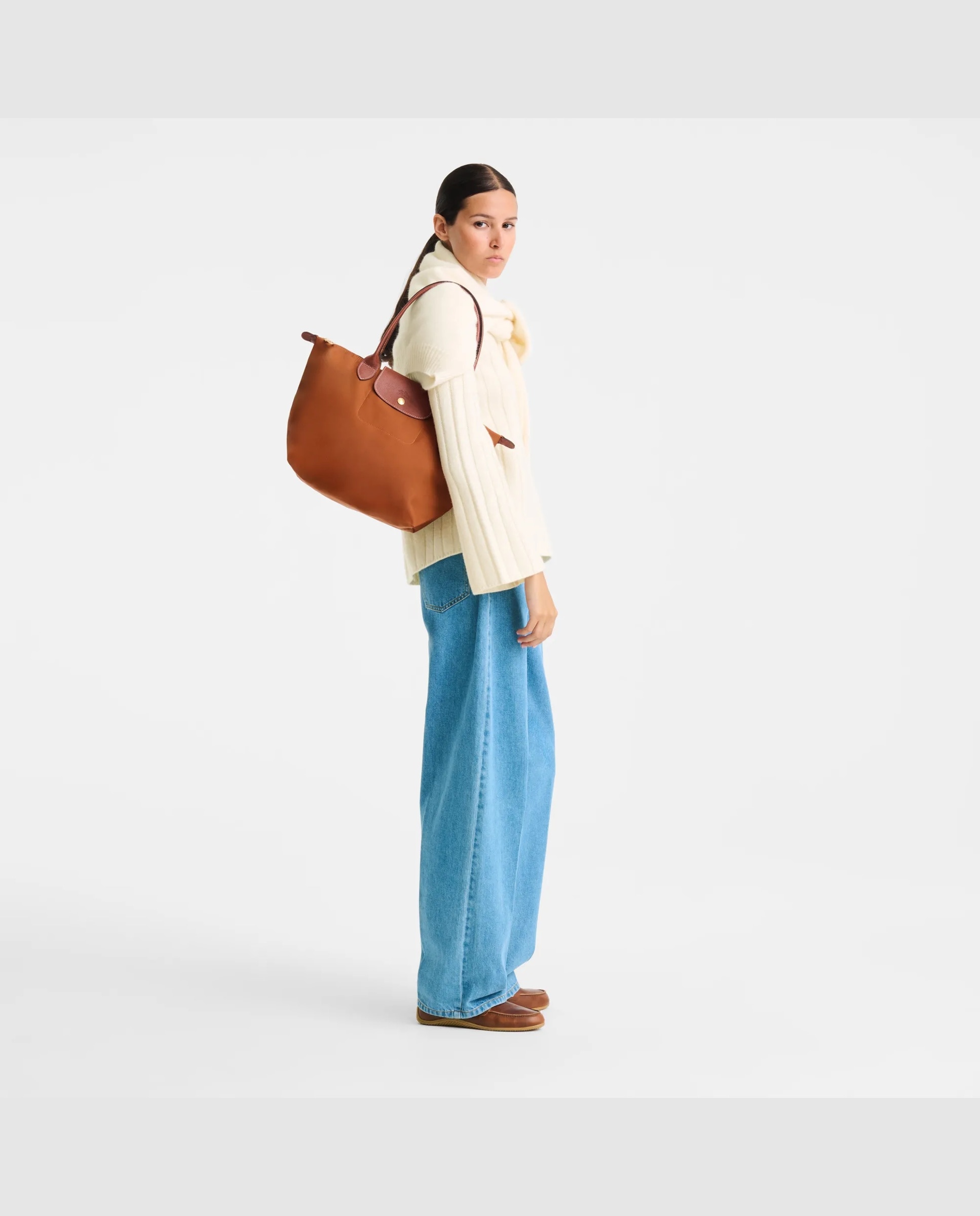 Bolsos de hombro de mujer le pliage original en talla m - Longchamp - Marrón claro Marrón claro-2
