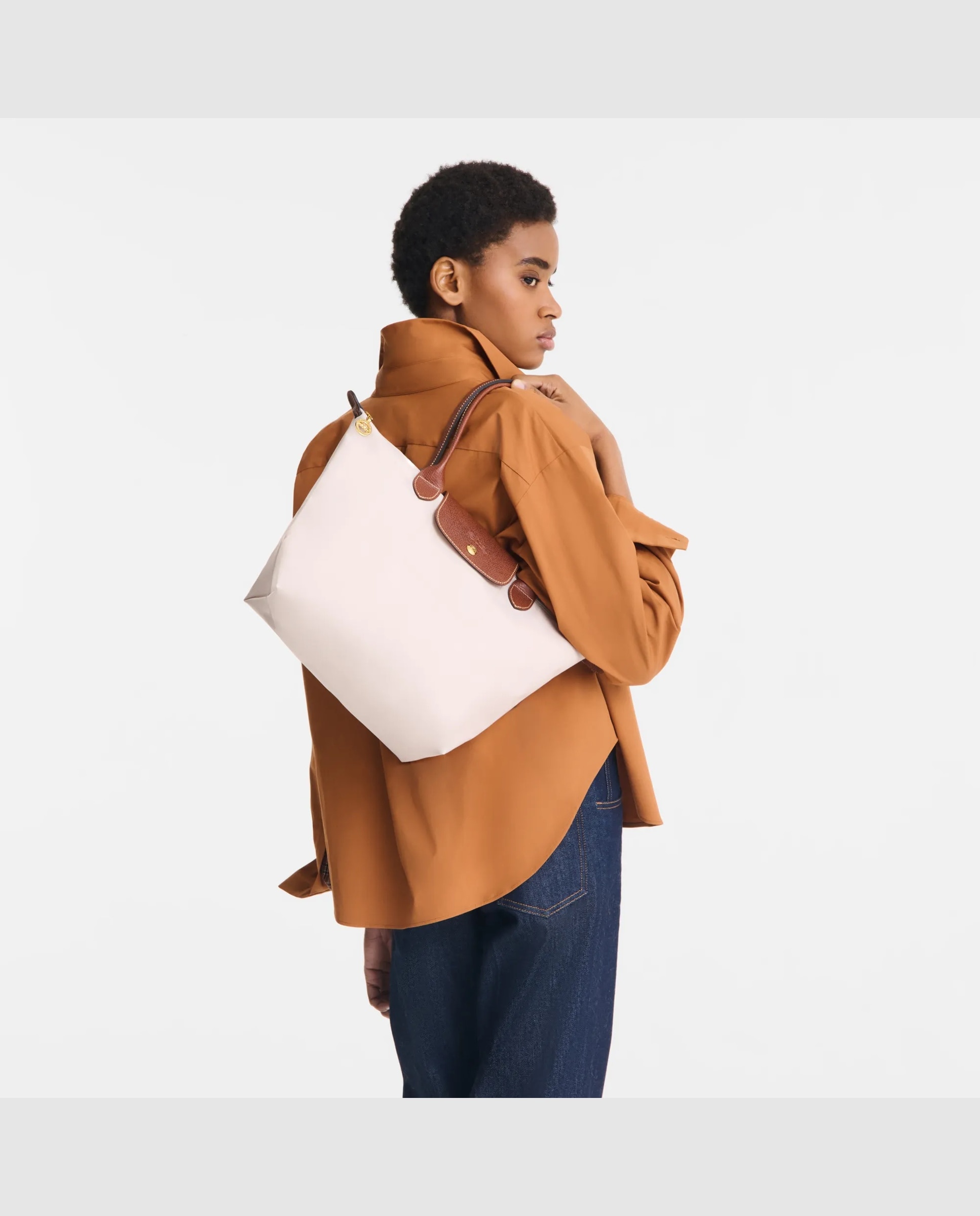 Bolsos de hombro de mujer le pliage original en talla m - Longchamp - Beige Beige-2