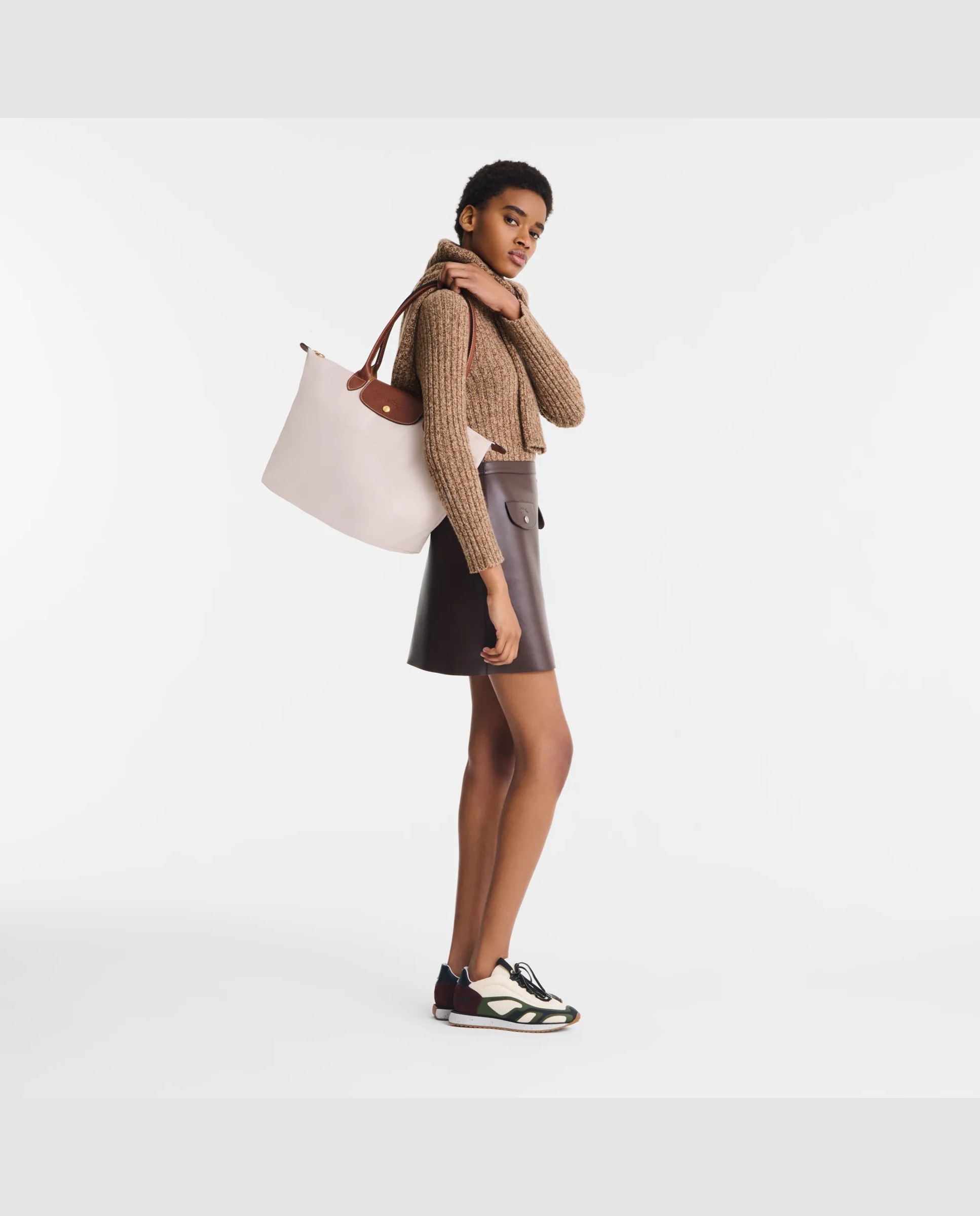 Bolsos de hombro de mujer le pliage original en talla l - Longchamp - Beige Beige-2
