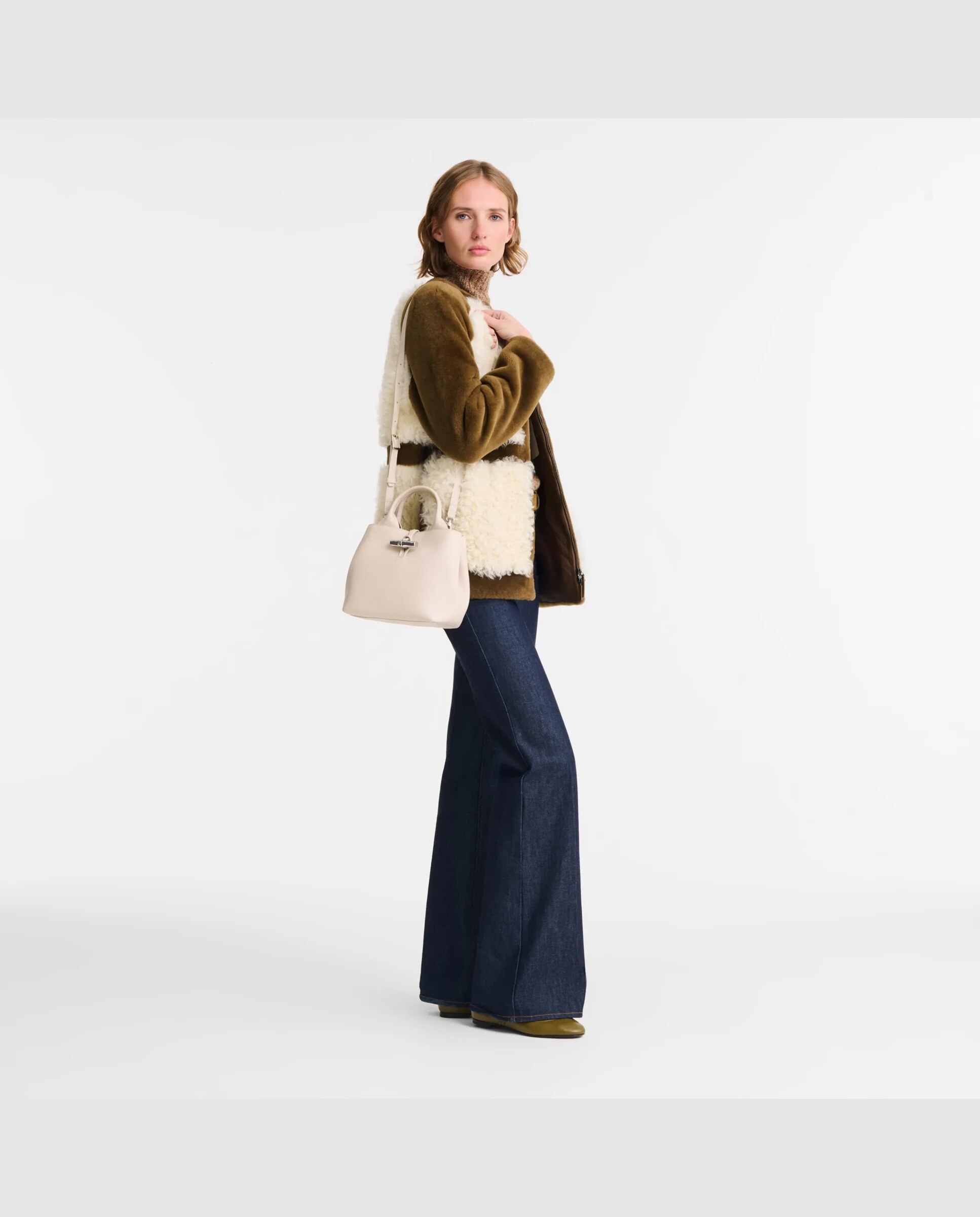 Bolsos de mano de mujer le roseau en talla s - Longchamp - Crema Crema-2