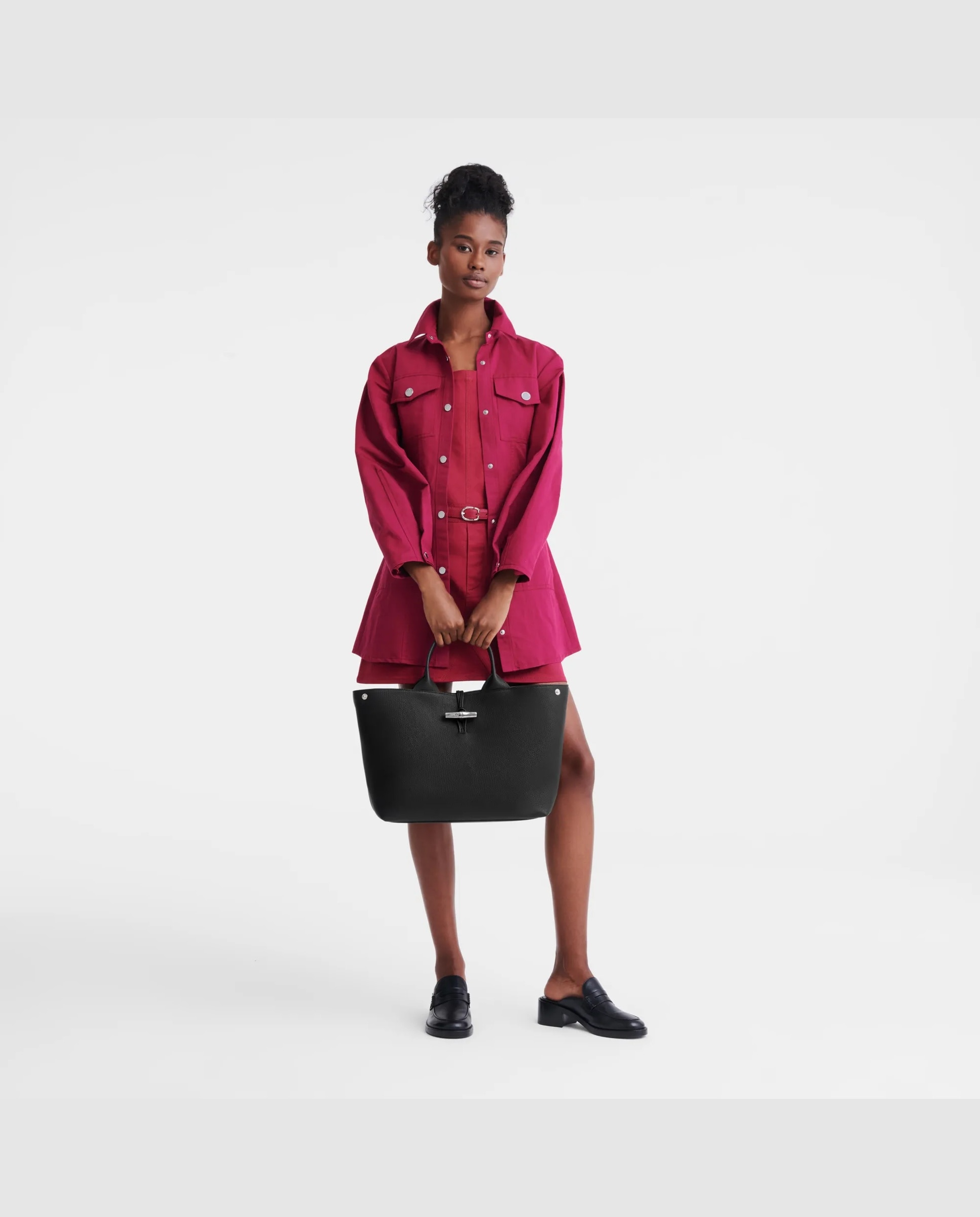 Bolsos de mano de mujer le roseau en talla l - Longchamp - Negro Negro-2