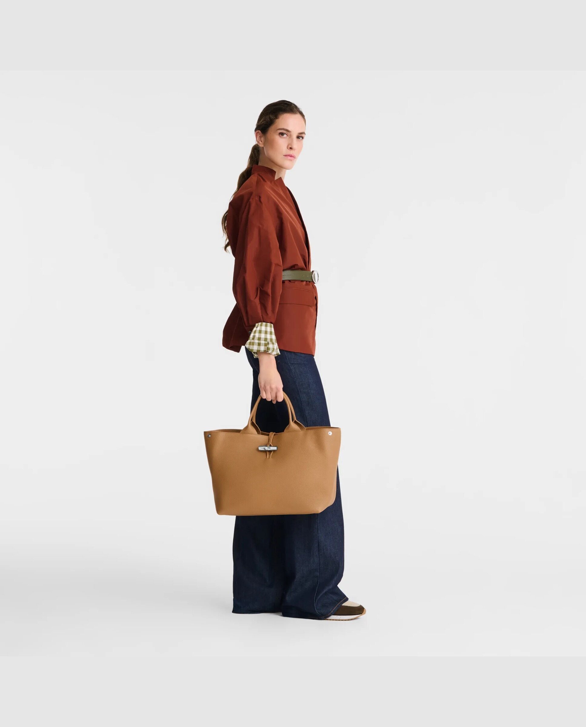Bolsos de mano de mujer le roseau en talla l - Longchamp - Marrón claro Marrón claro-2