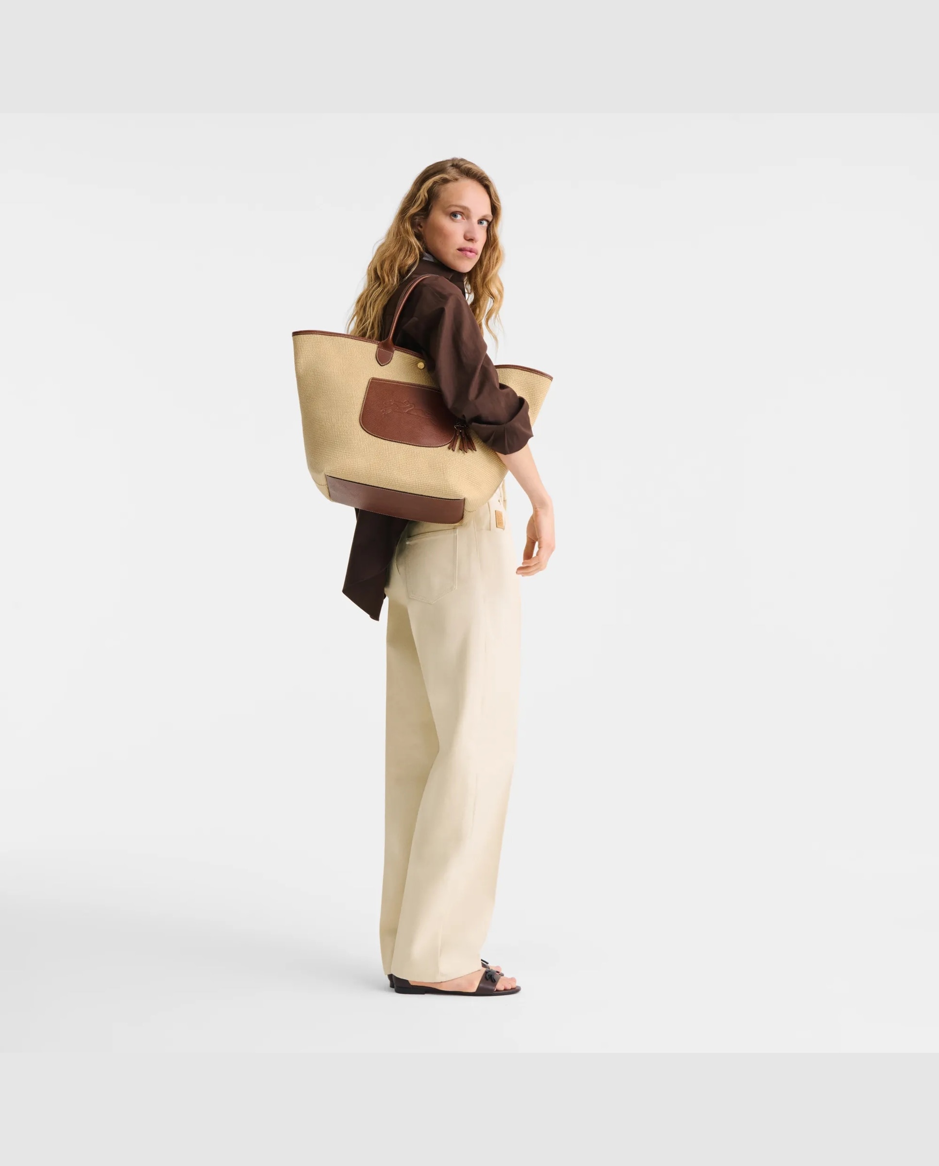 Bolso de hombro Le Pliage Collection en talla L - Longchamp - Marrón Marrón-2