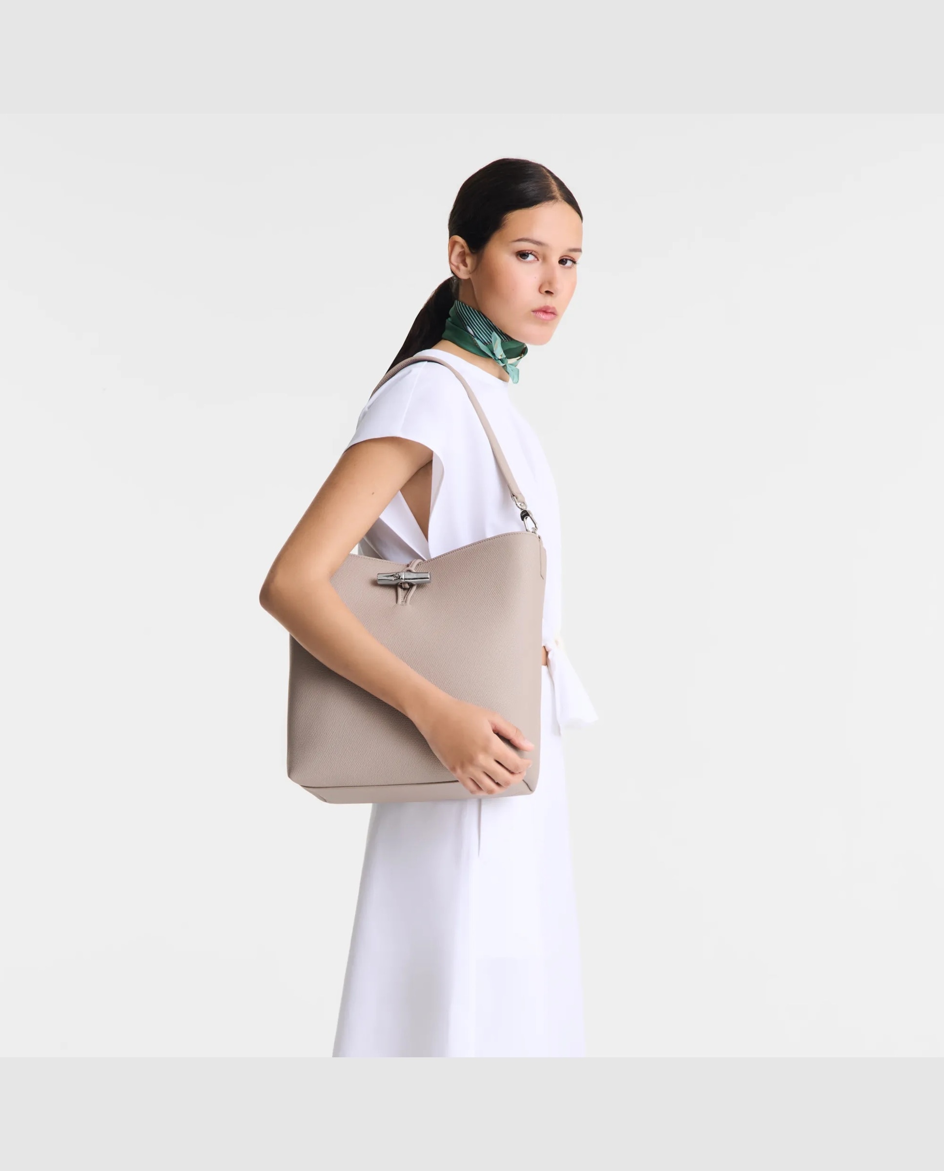 Imagen 2 de Bolsos de hombro de mujer le roseau en talla m - Longchamp - Gris claro Gris claro