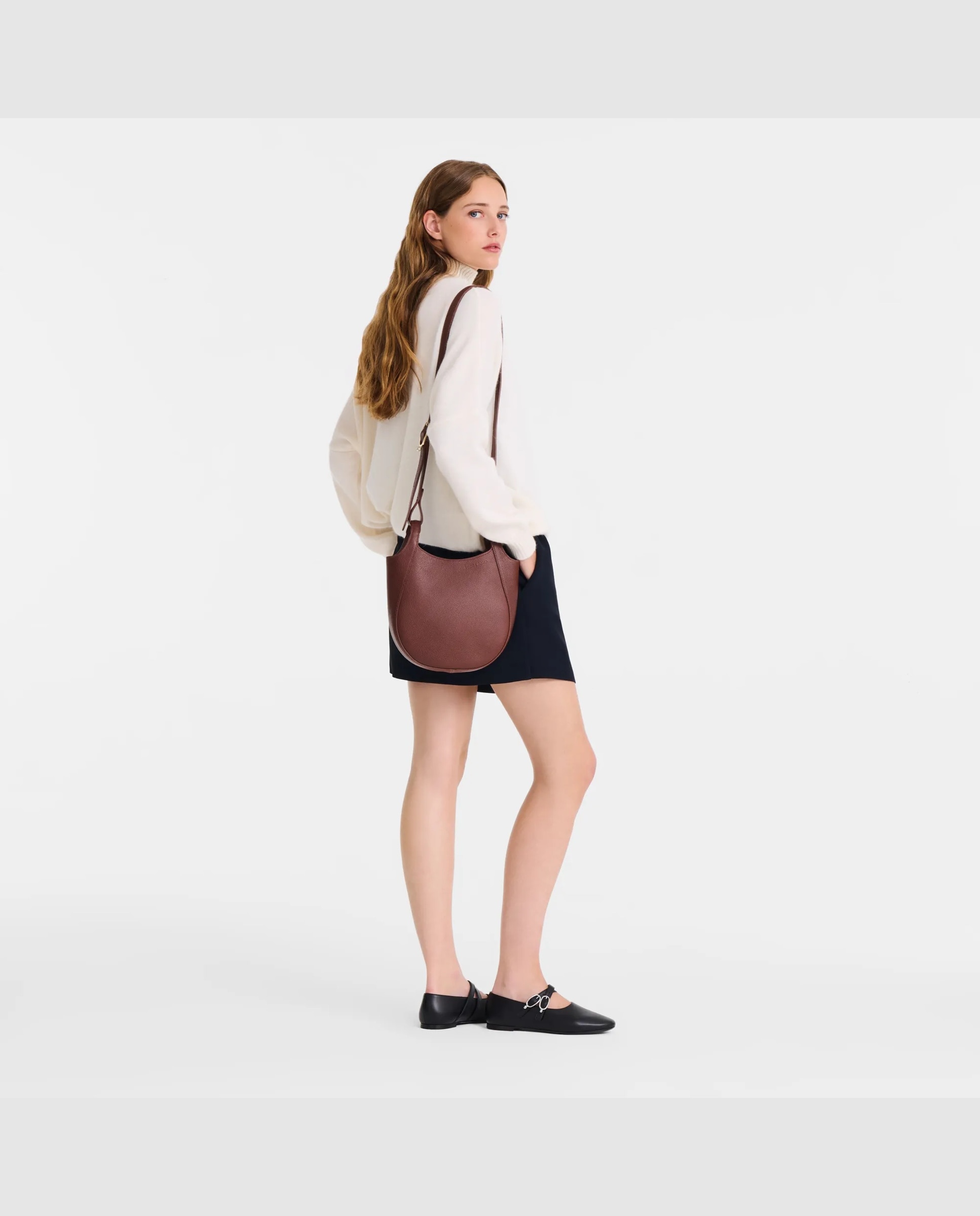 Bandoleras de mujer le foulonné en talla s - Longchamp - Marrón oscuro Marrón oscuro-2
