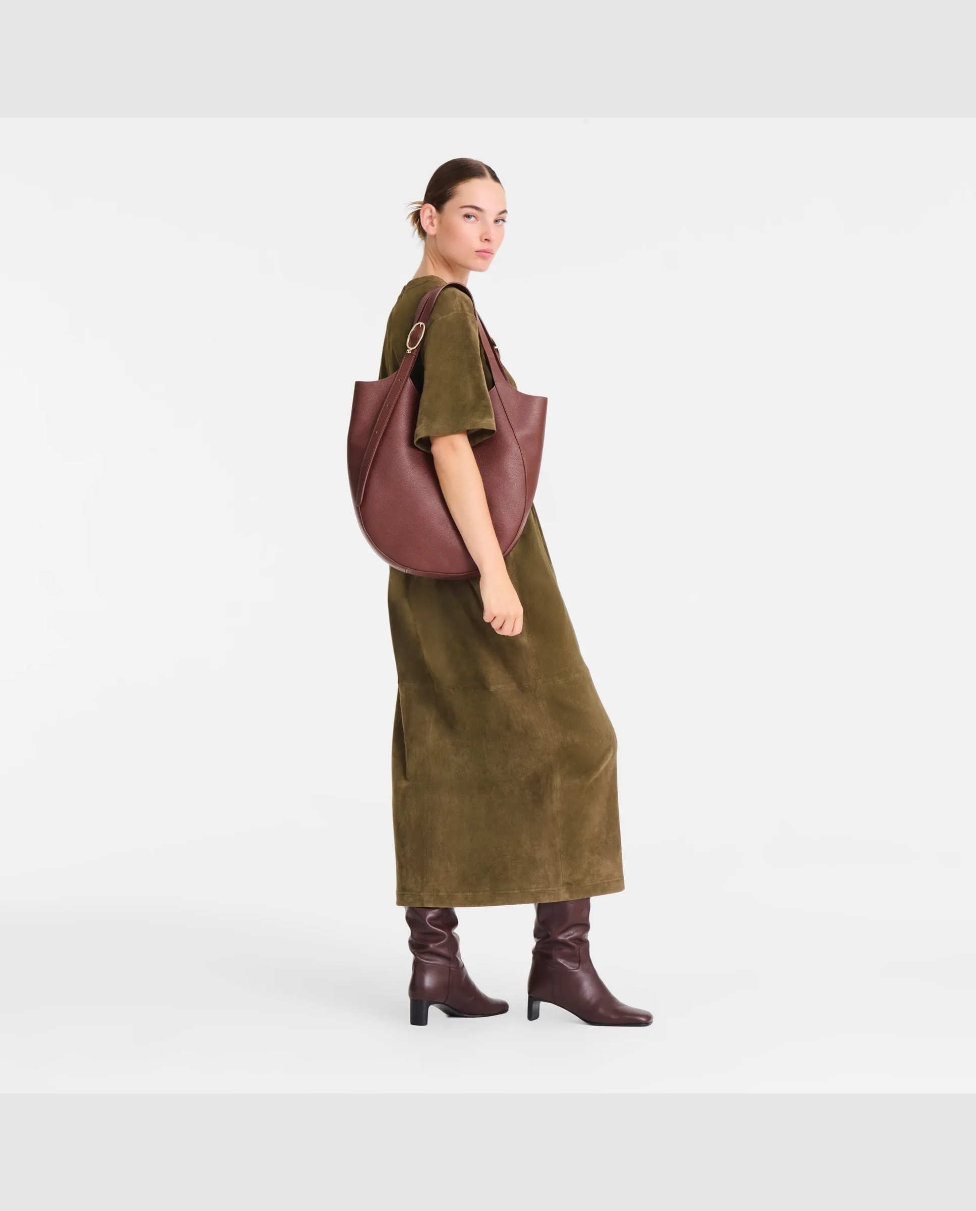Bolsos de hombro de mujer le foulonné en talla xl - Longchamp - Marrón oscuro Marrón oscuro-2