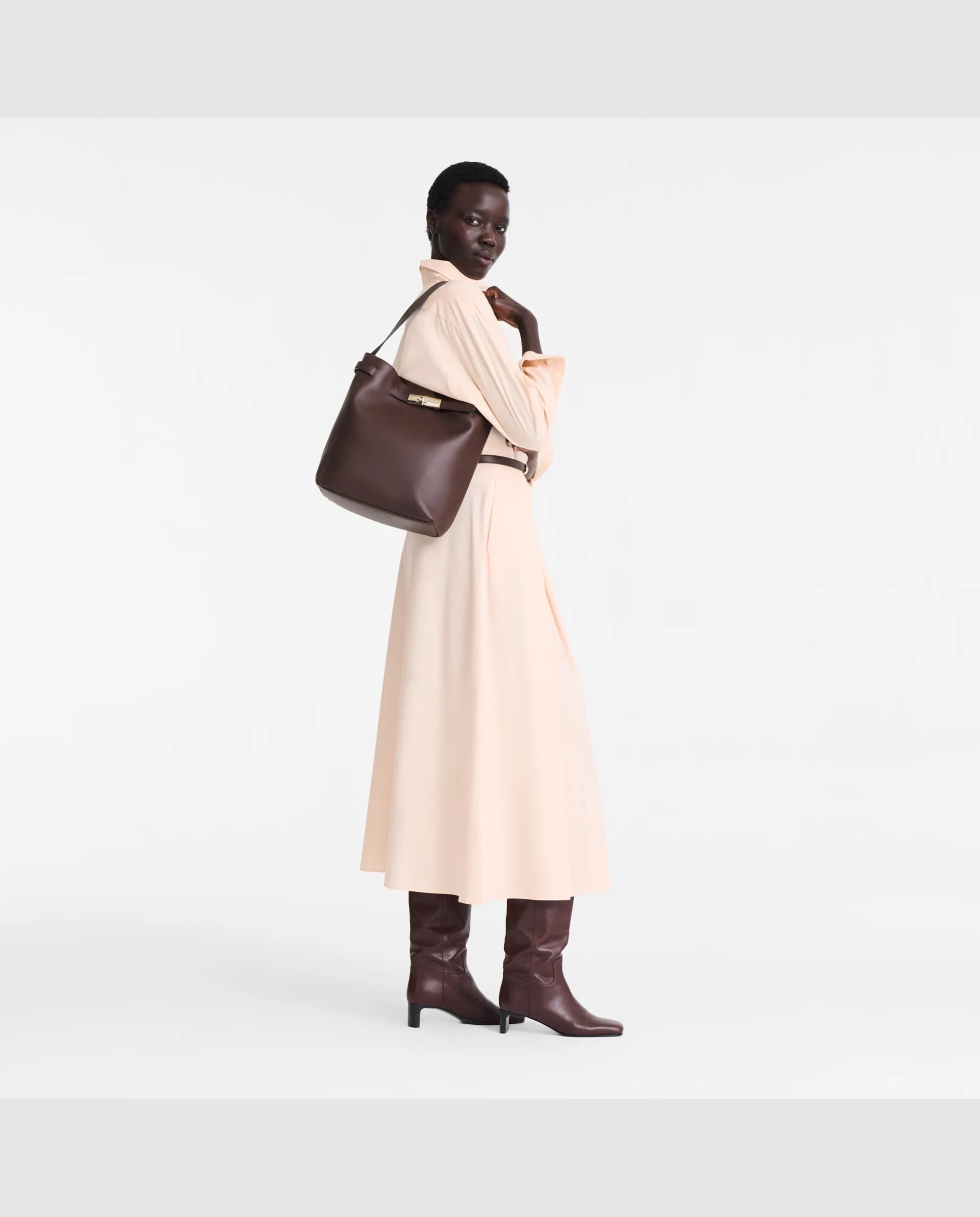 Bolsos de hombro de mujer le smart en talla l - Longchamp - Marrón oscuro Marrón oscuro-2