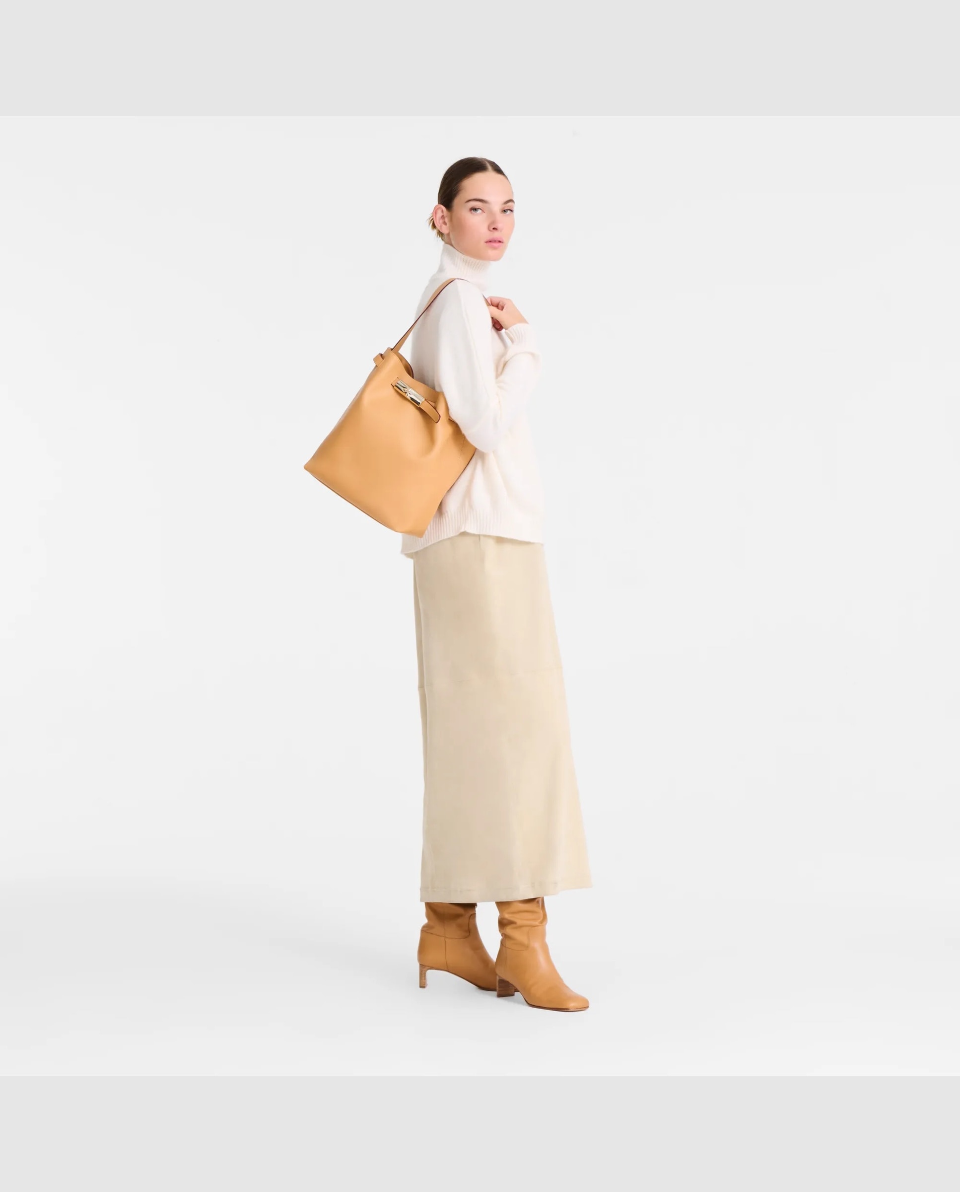 Bolsos de hombro de mujer le smart en talla l - Longchamp - Natural Natural-2