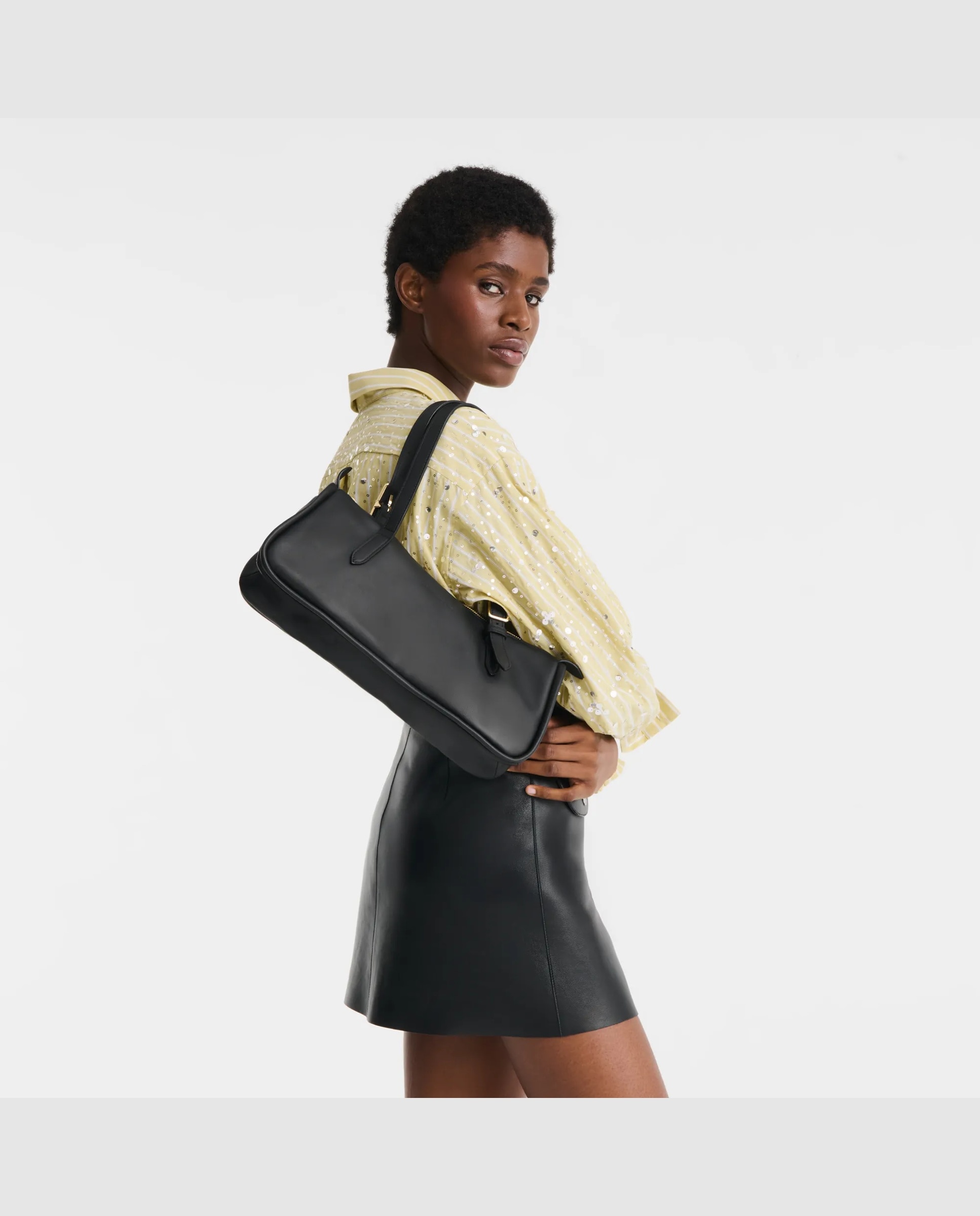 Bolsos de hombro de mujer looong en talla l - Longchamp - Negro Negro-2