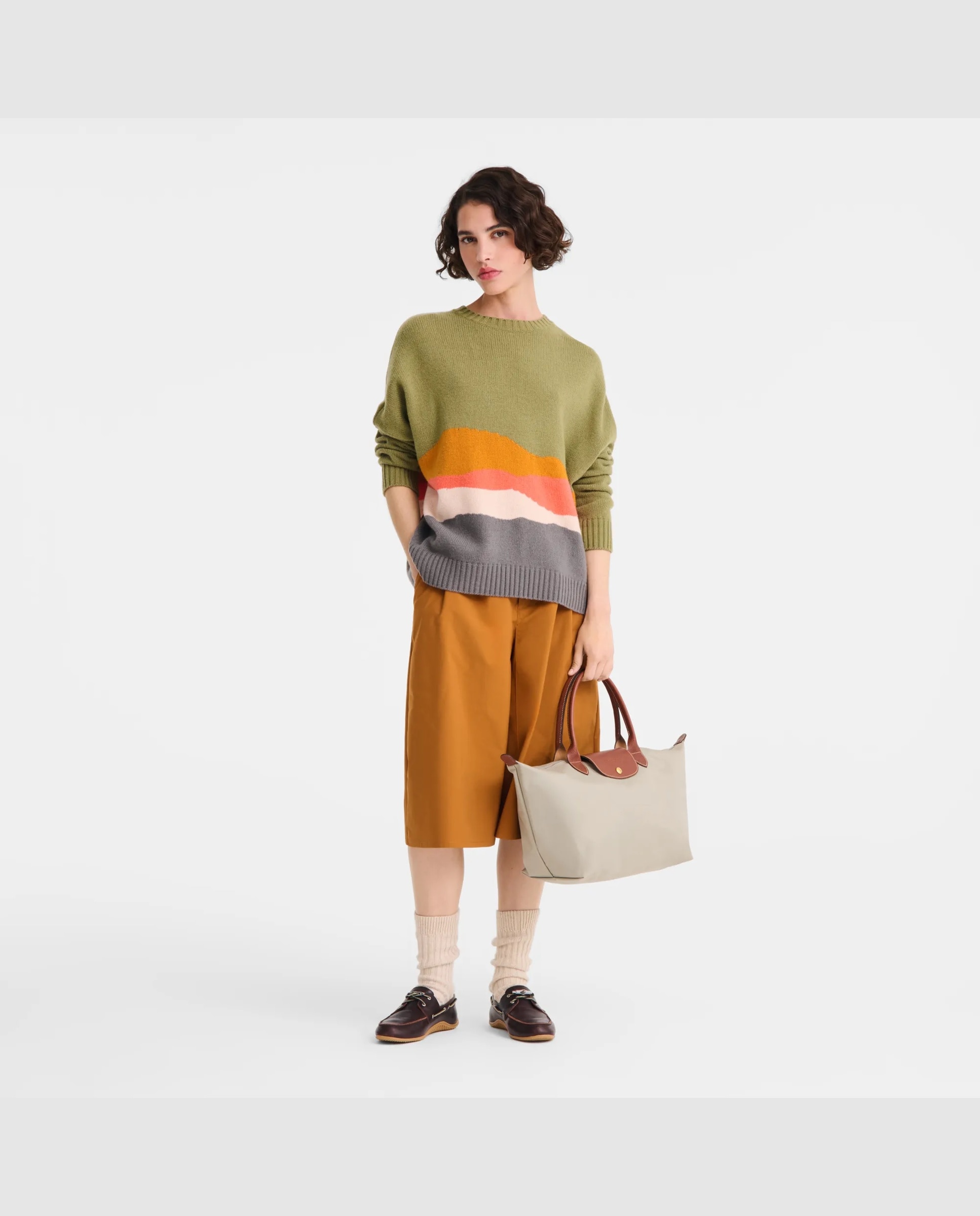 Bolsos de mano de mujer le pliage original en talla l - Longchamp - Gris claro Gris claro-2