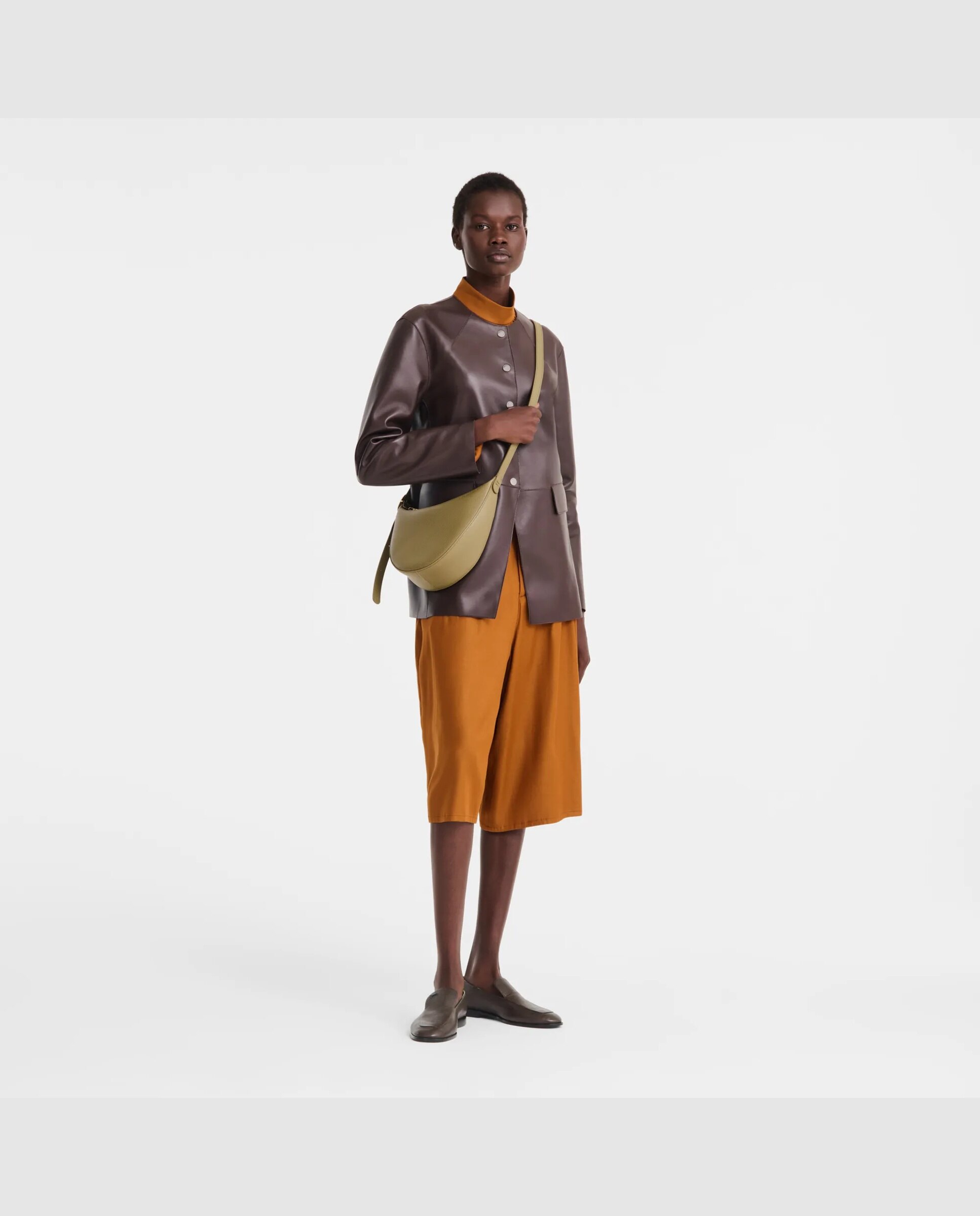 Bandolera de mujer Le Foulonné en talla S - Longchamp - Marrón claro Verde pardo-2