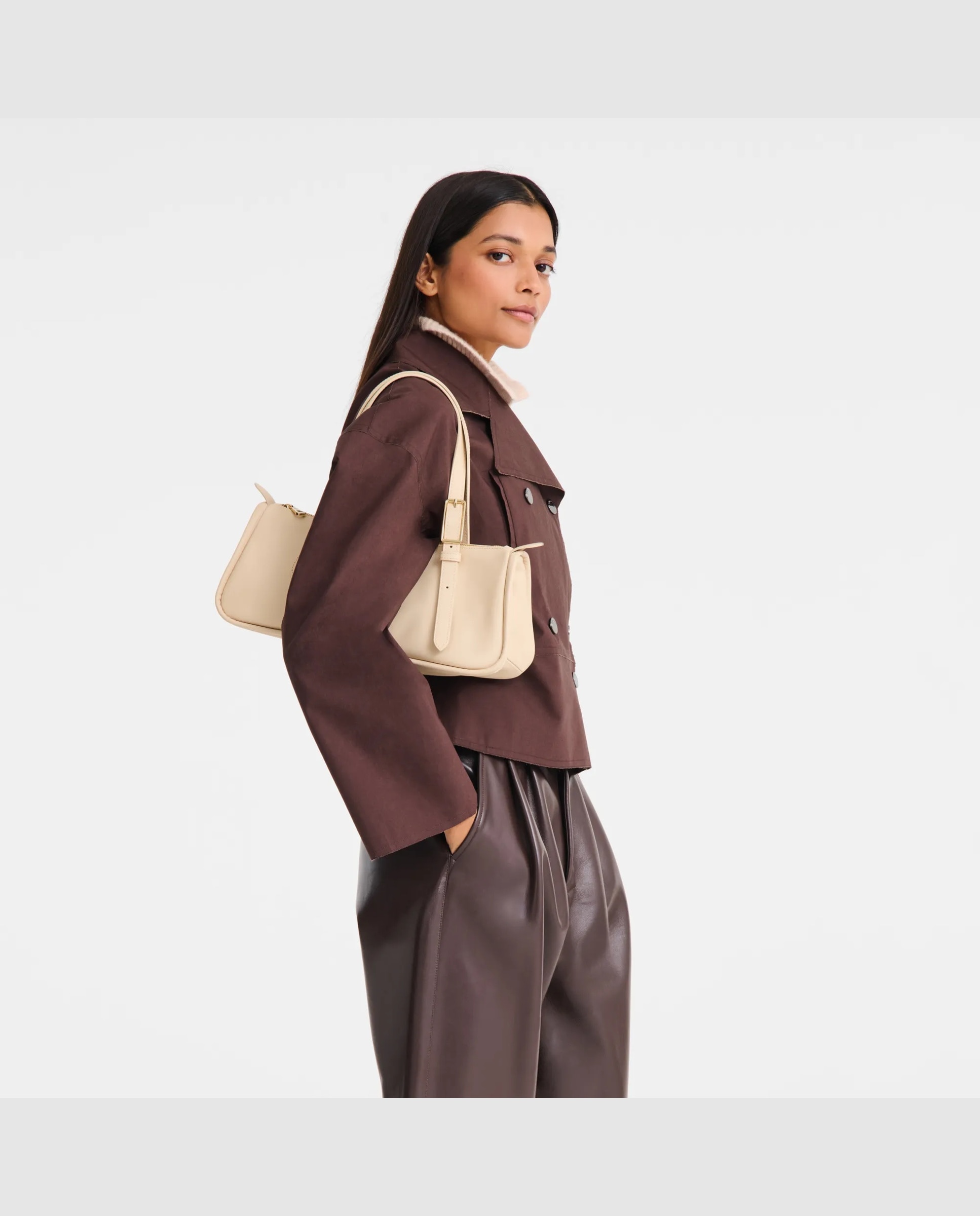 Bolsos de hombro de mujer looong en talla l - Longchamp - Nude Nude-2