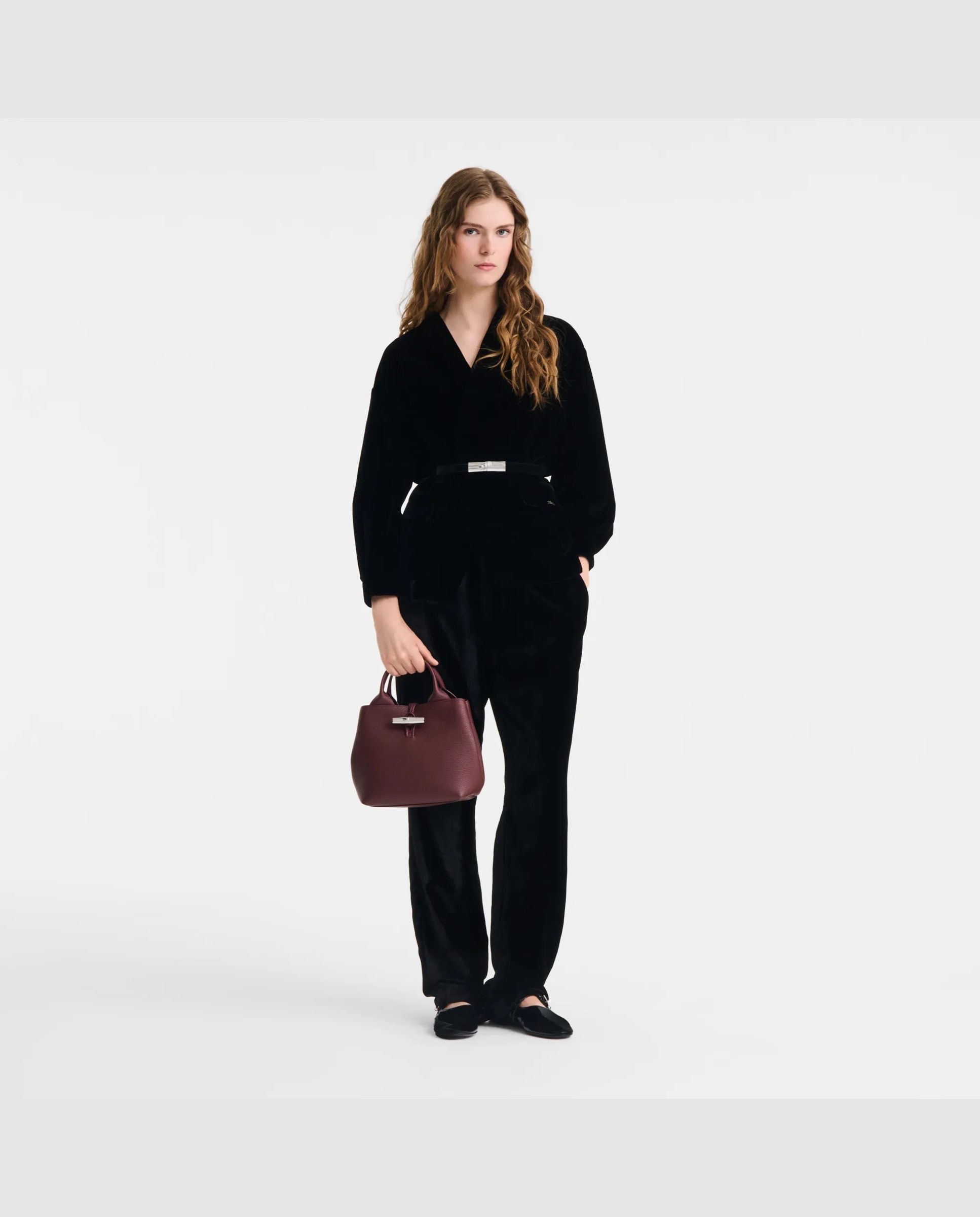 Bolsos de mano de mujer le roseau en talla s - Longchamp - Marrón claro Burdeos-2