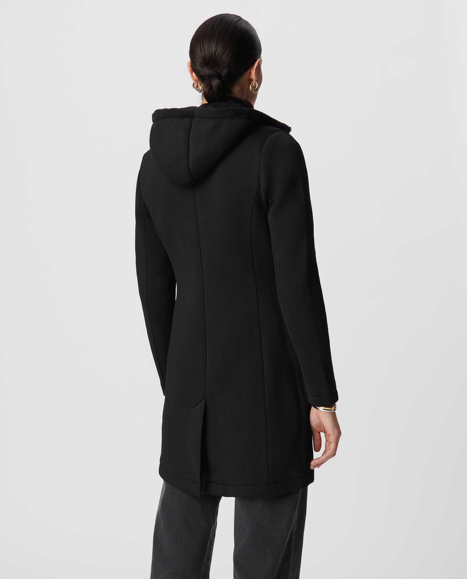 Abrigo de mujer de neopreno con capucha - IKKS - Negro Negro-3