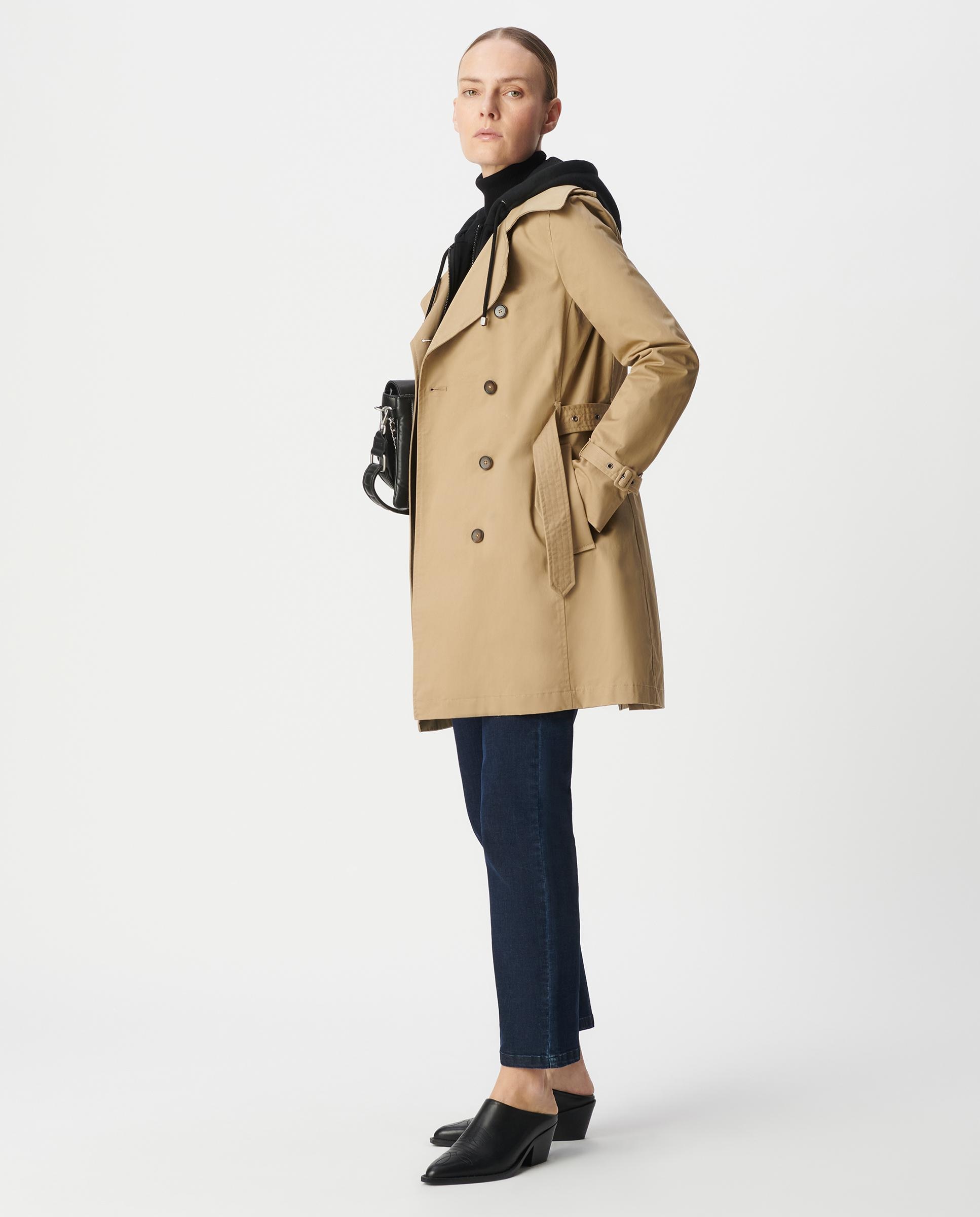 Gabardina de mujer con capucha e interior amovibles - IKKS - Beige Beige-2