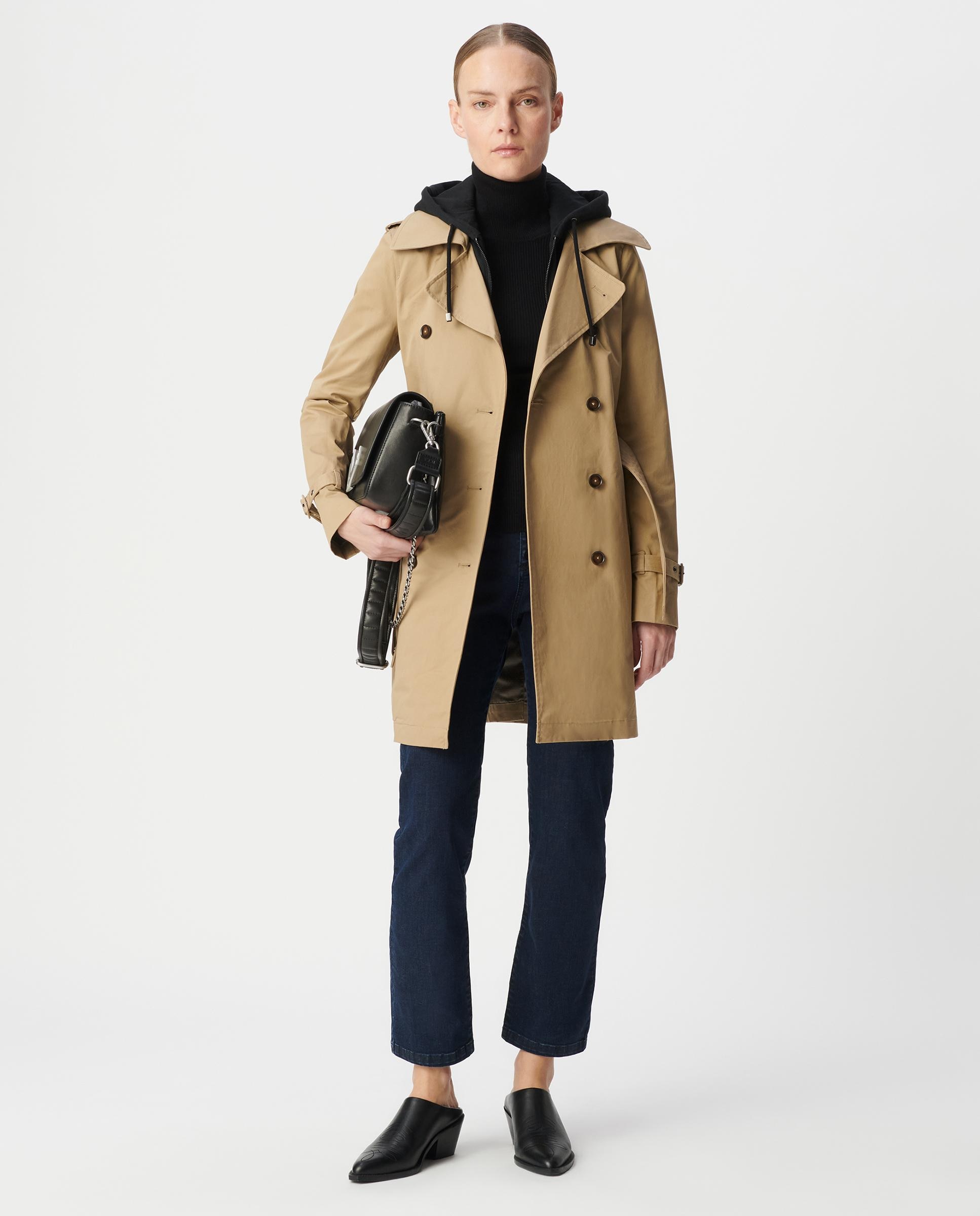 Gabardina de mujer con capucha e interior amovibles - IKKS - Beige Beige-7