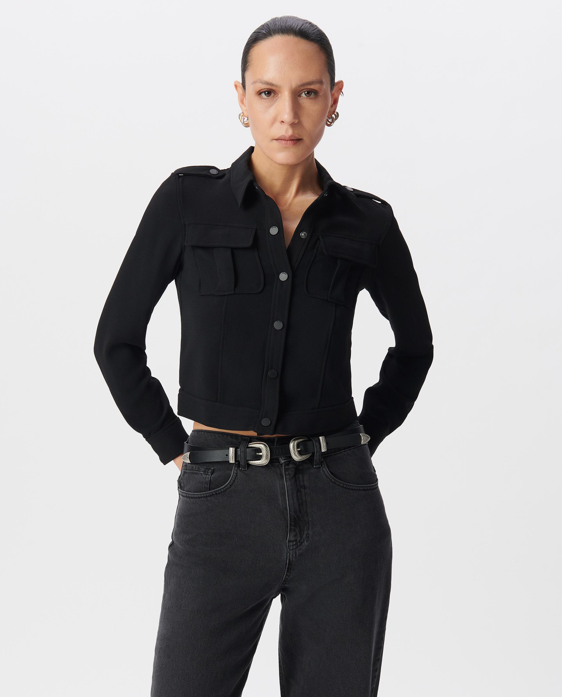 IKKS - Camisa de mujer en tejido reciclado con bolsillos en pecho.