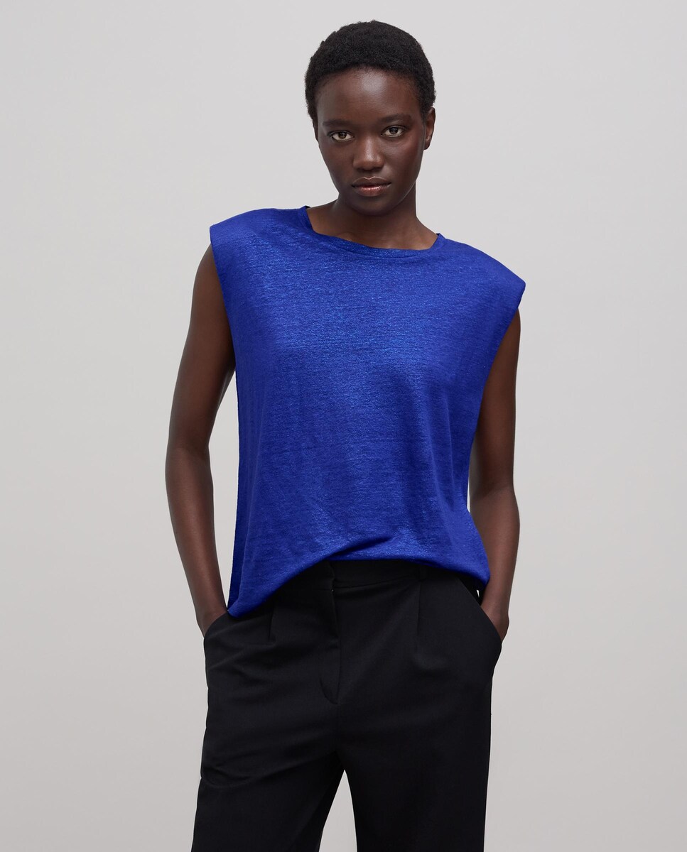 Top Cuello V Volantes Camiseta Sin Mangas Mujer Cuello V - Túnica Verano  Office Elástica Tunica Verano Cuello V, image size:967x1200