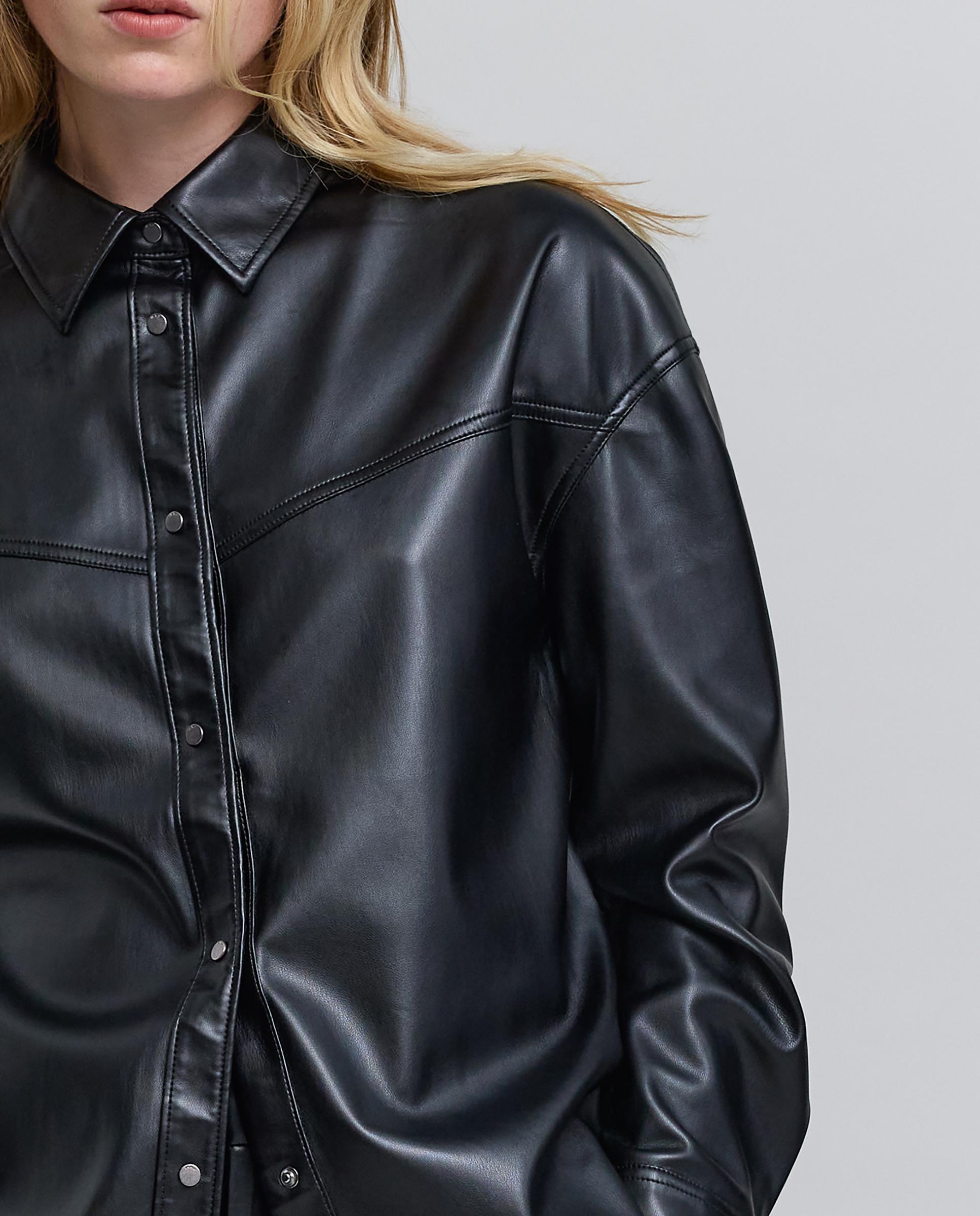 Camisa de mujer de manga larga con botones - IKKS - Negro Negro-3