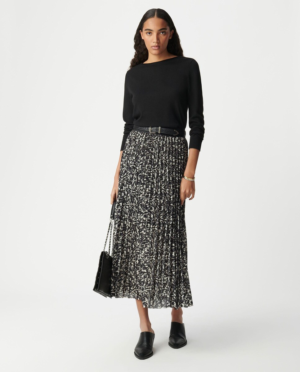 Falda midi plisada · IKKS · El Corte Inglés