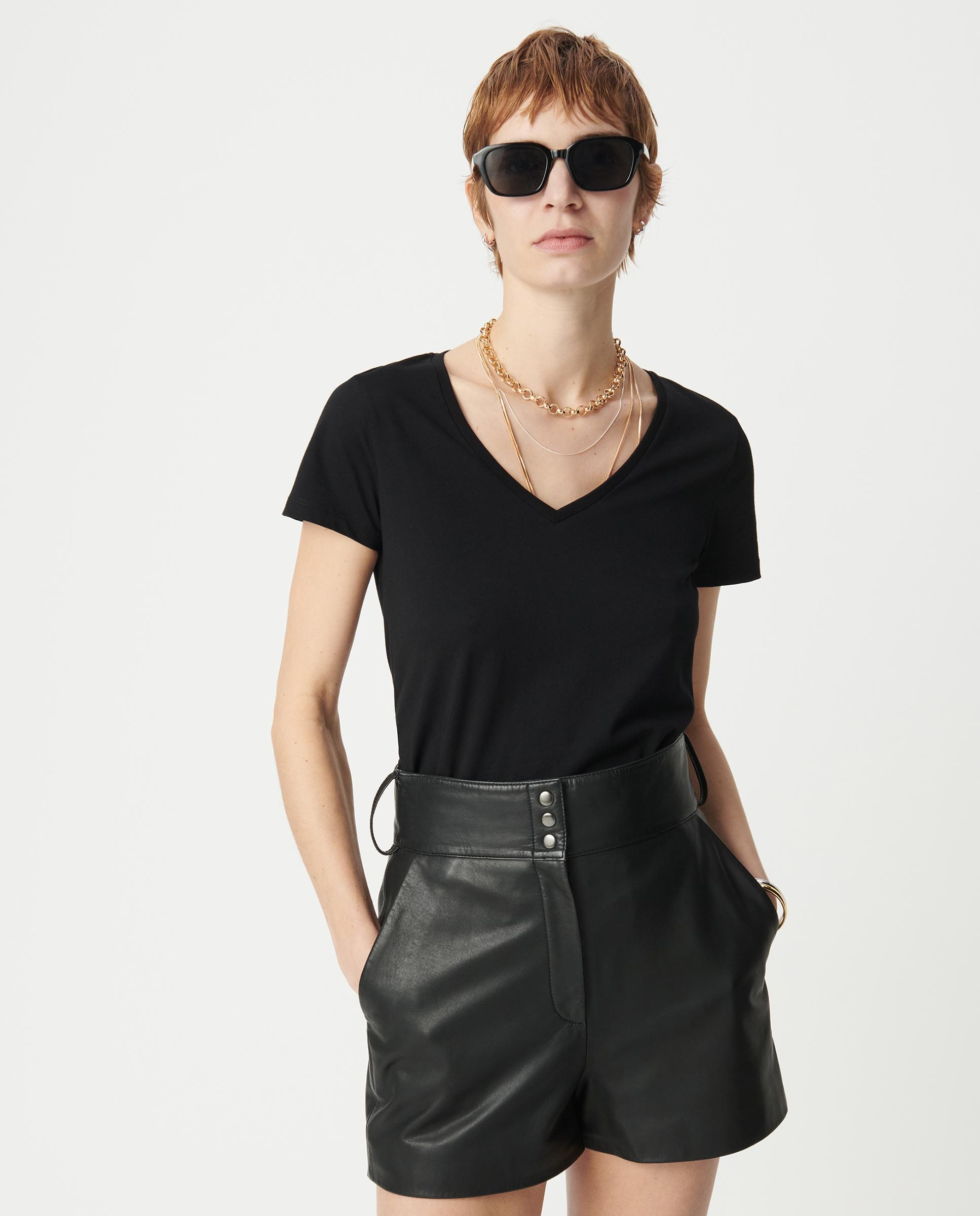 IKKS - Camiseta de mujer 100% algodón con escote en v.