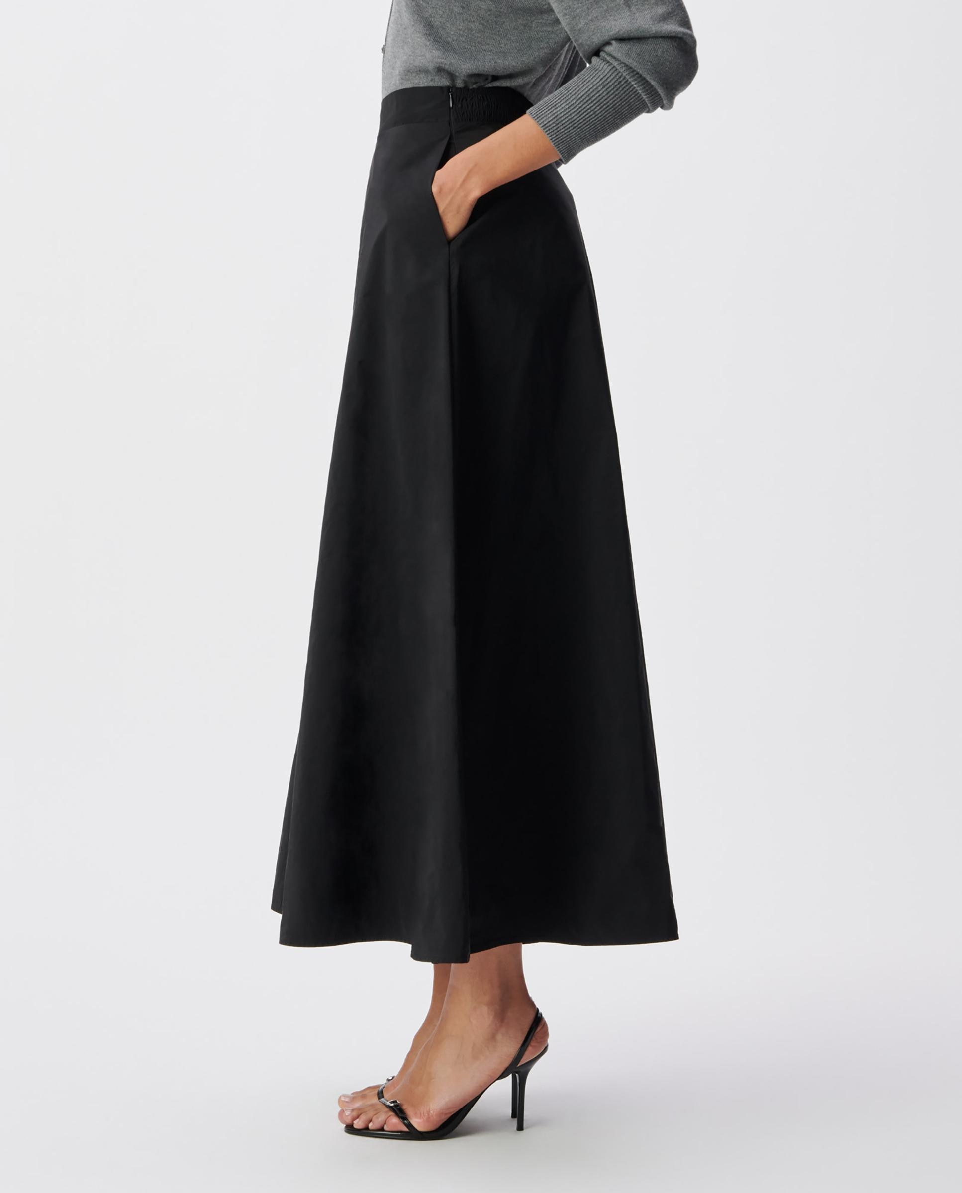 Imagen 5 de Falda larga trapecio de nailon - IKKS - Negro Negro