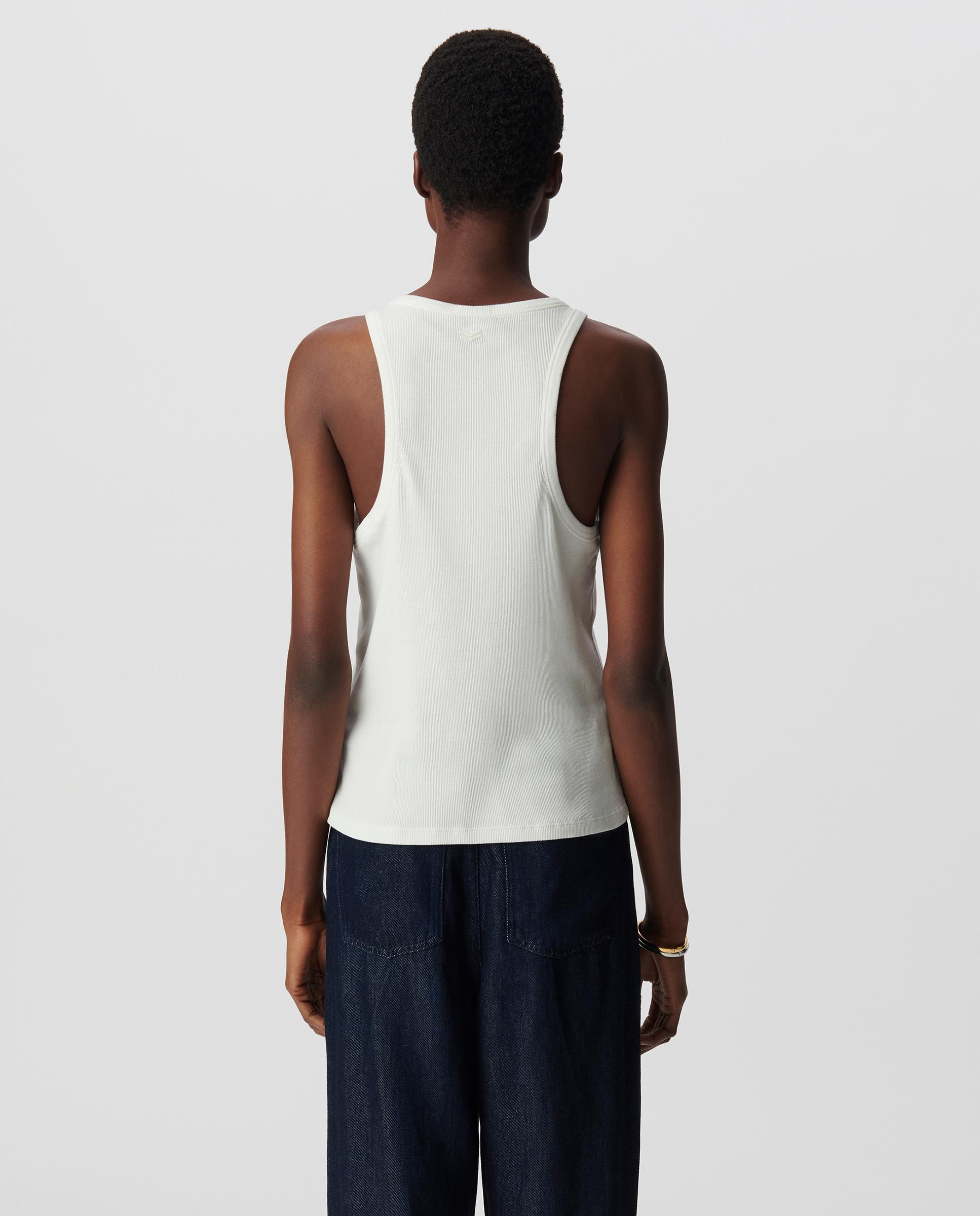 Camiseta de mujer sin mangas de canalé - IKKS - Marfil Marfil-3