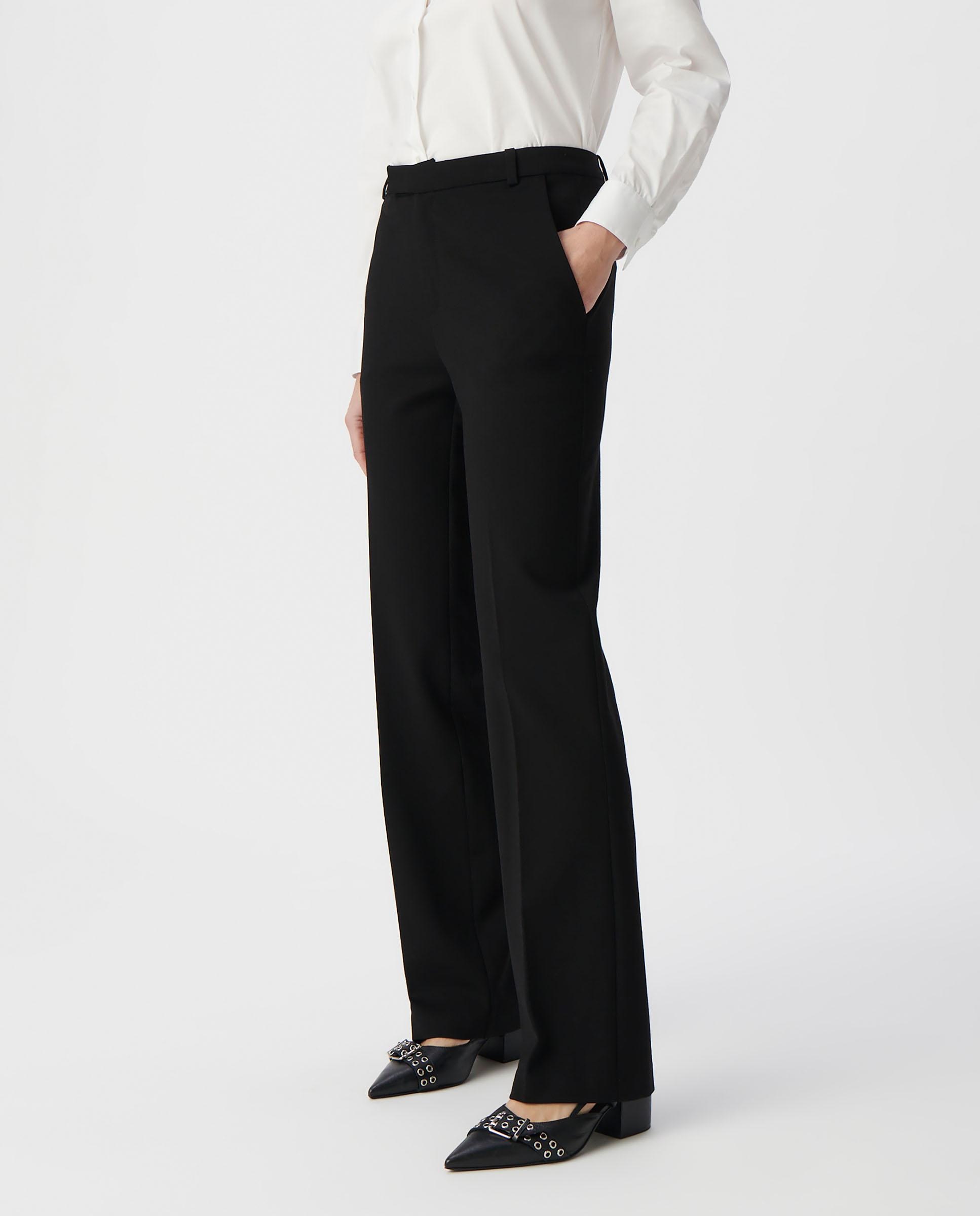 Pantalón de vestir de mujer tipo campana con bolsillos - IKKS - Negro Negro-2